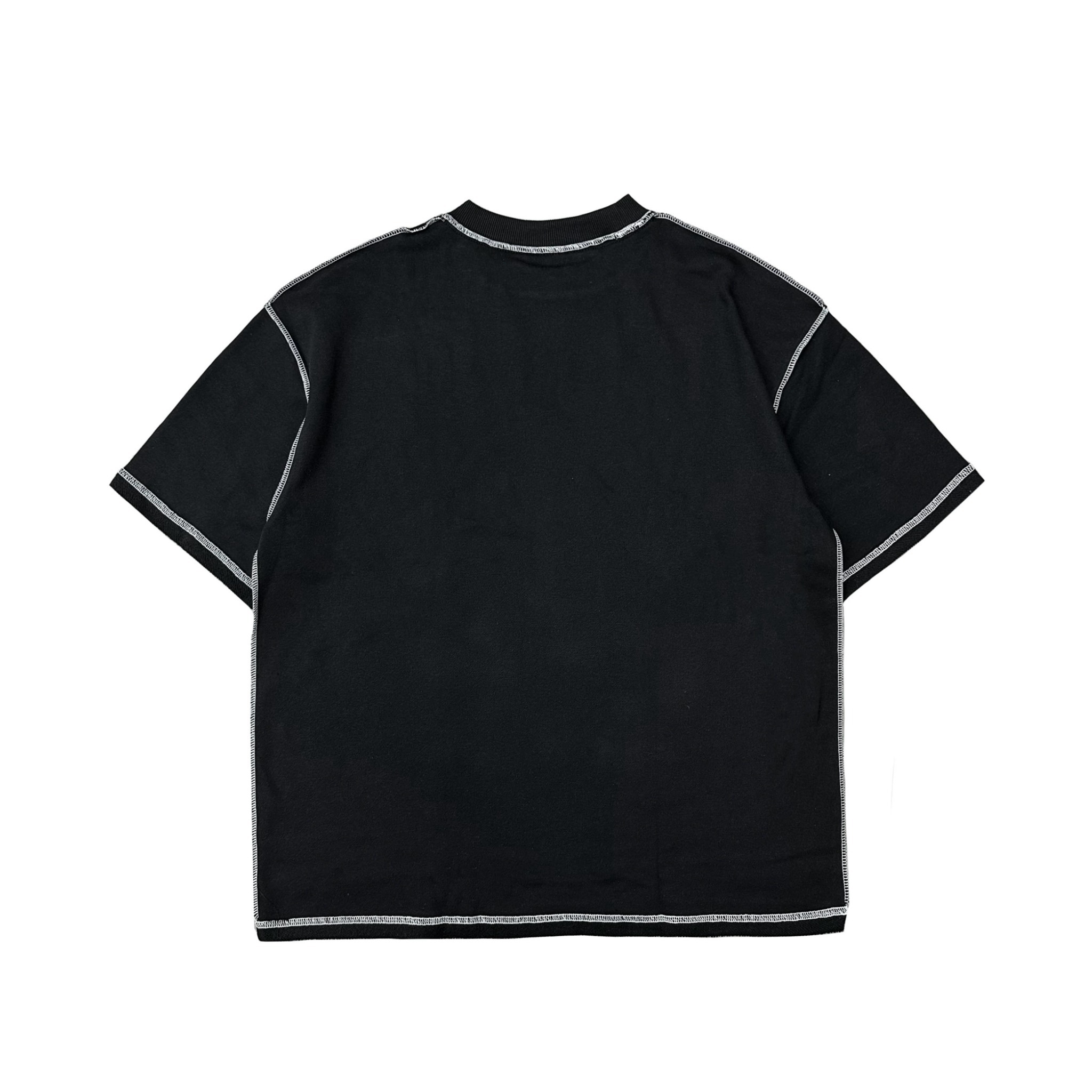 XCTRL 翻摺袖寬版短T-黑