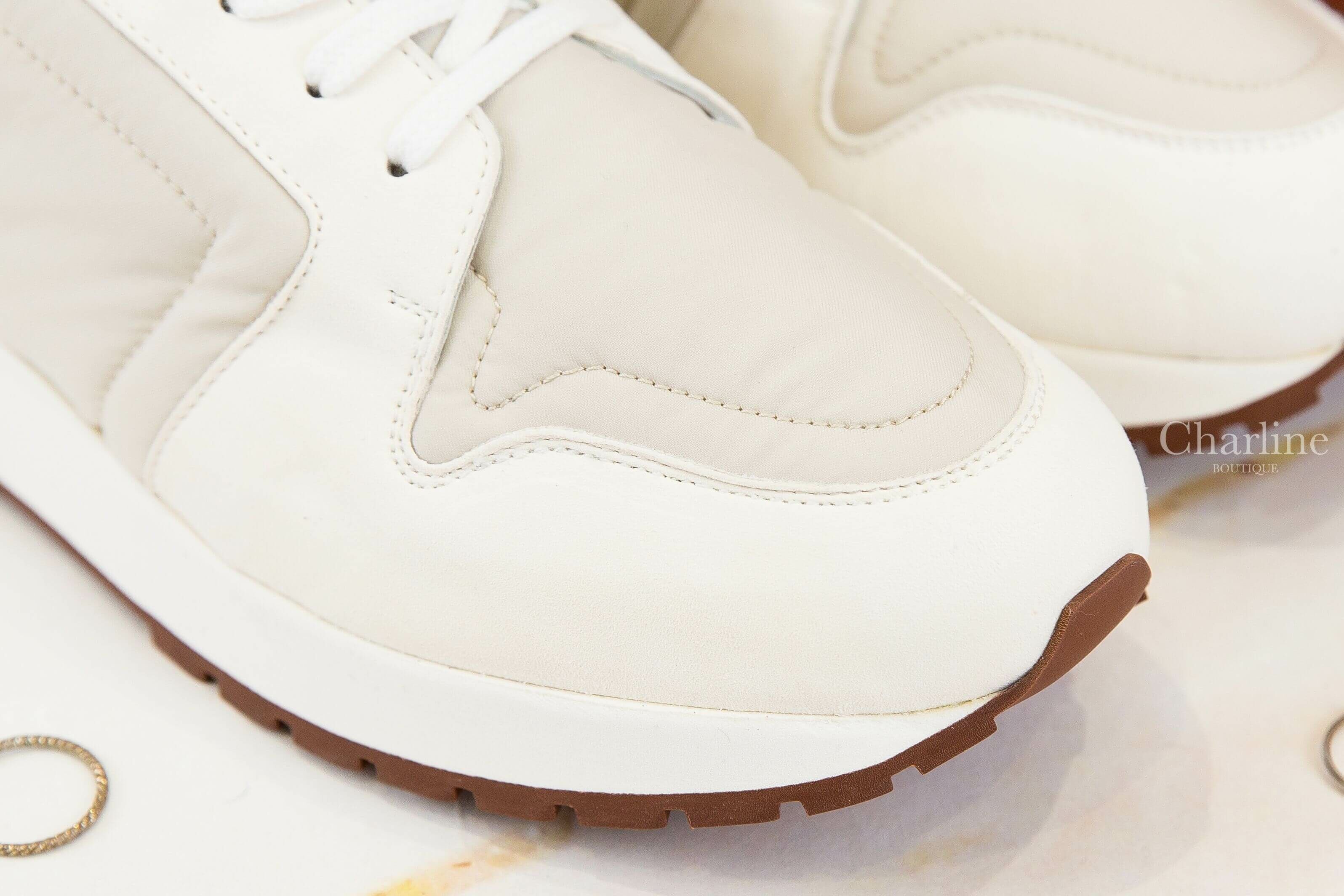 Loro Piana My Wind Sneaker 沙漠亮白尼龍拼麂皮運動鞋