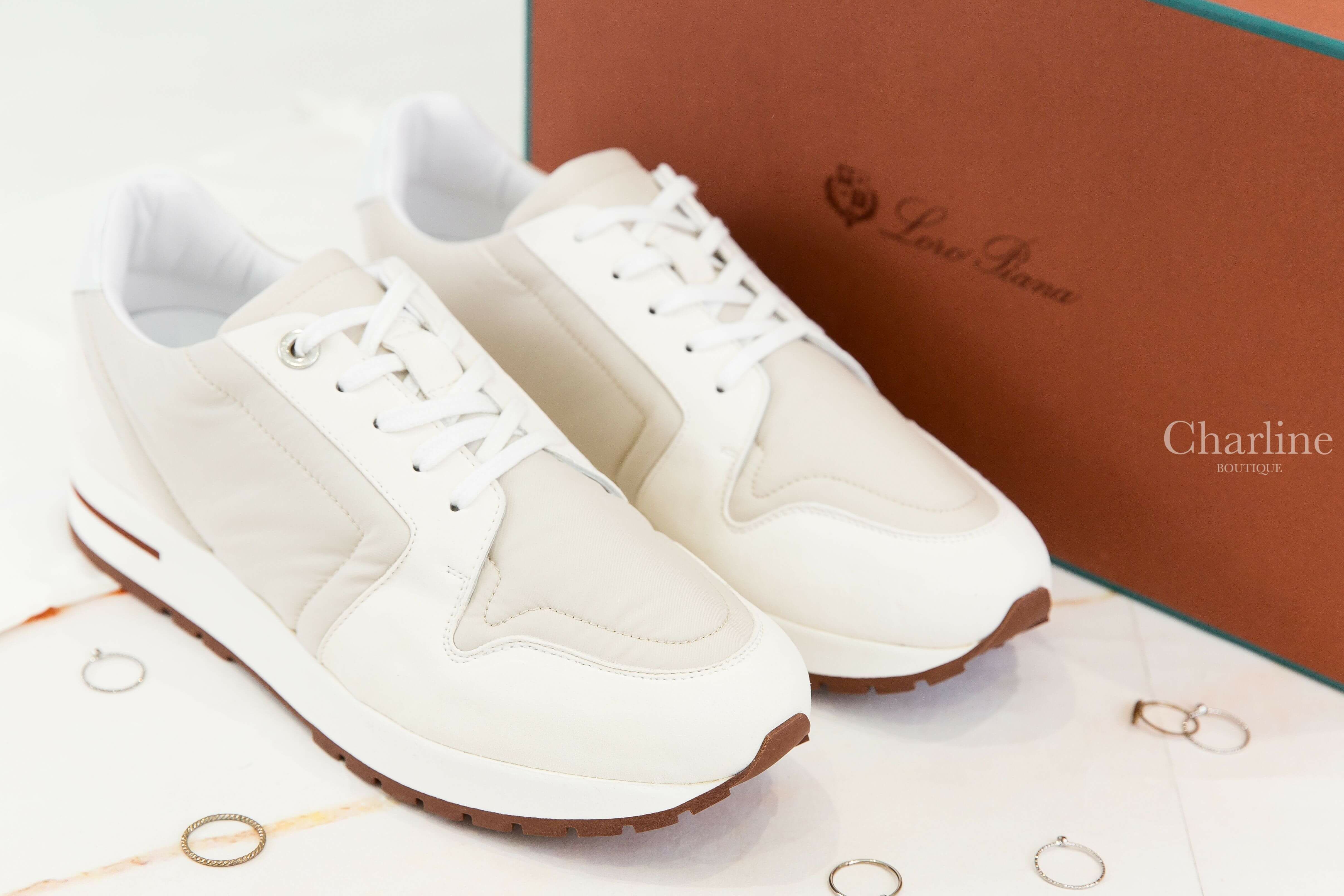 Loro Piana My Wind Sneaker 沙漠亮白尼龍拼麂皮運動鞋