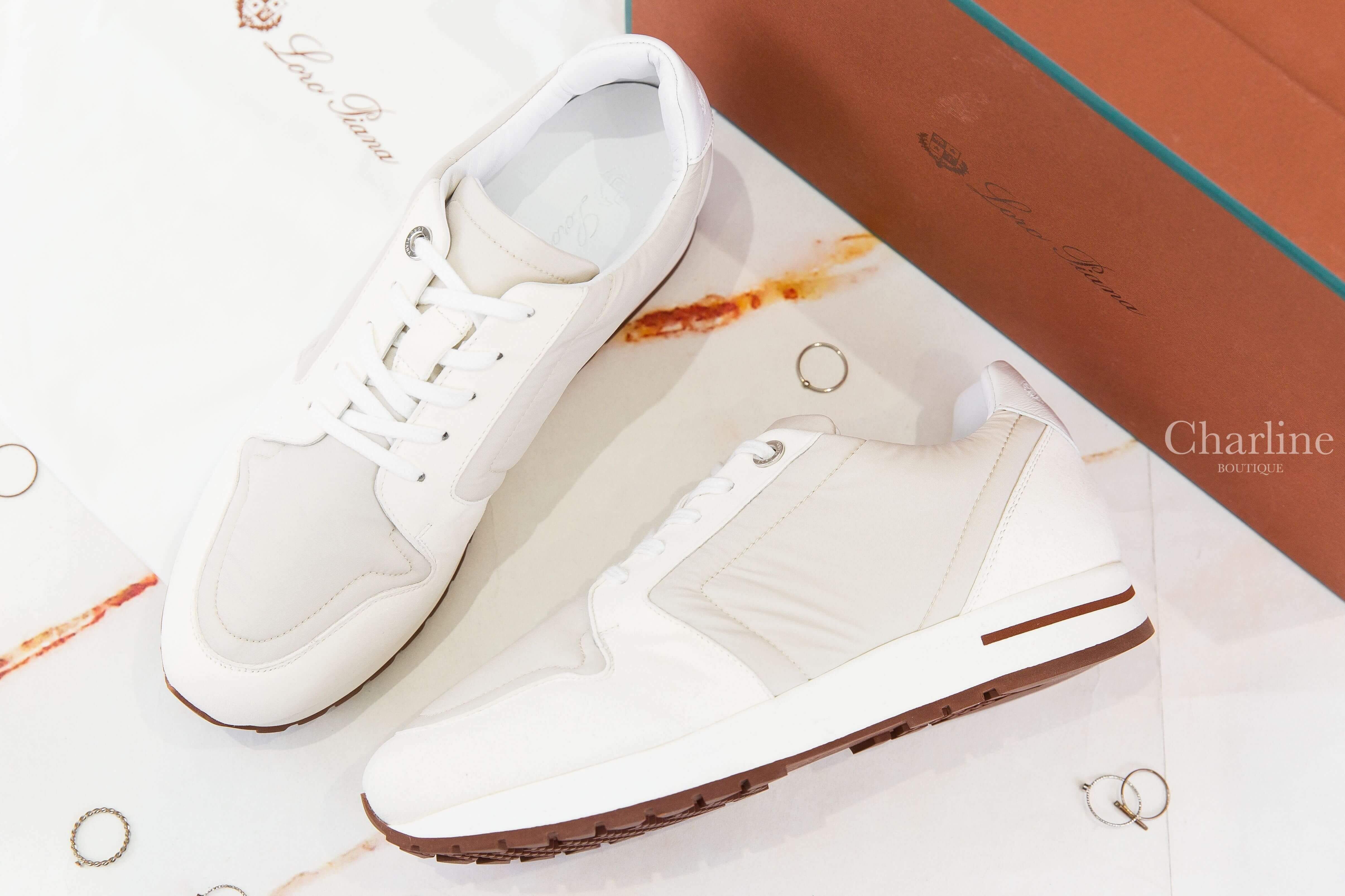 Loro Piana My Wind Sneaker 沙漠亮白尼龍拼麂皮運動鞋-Charline Boutique 精品代購
