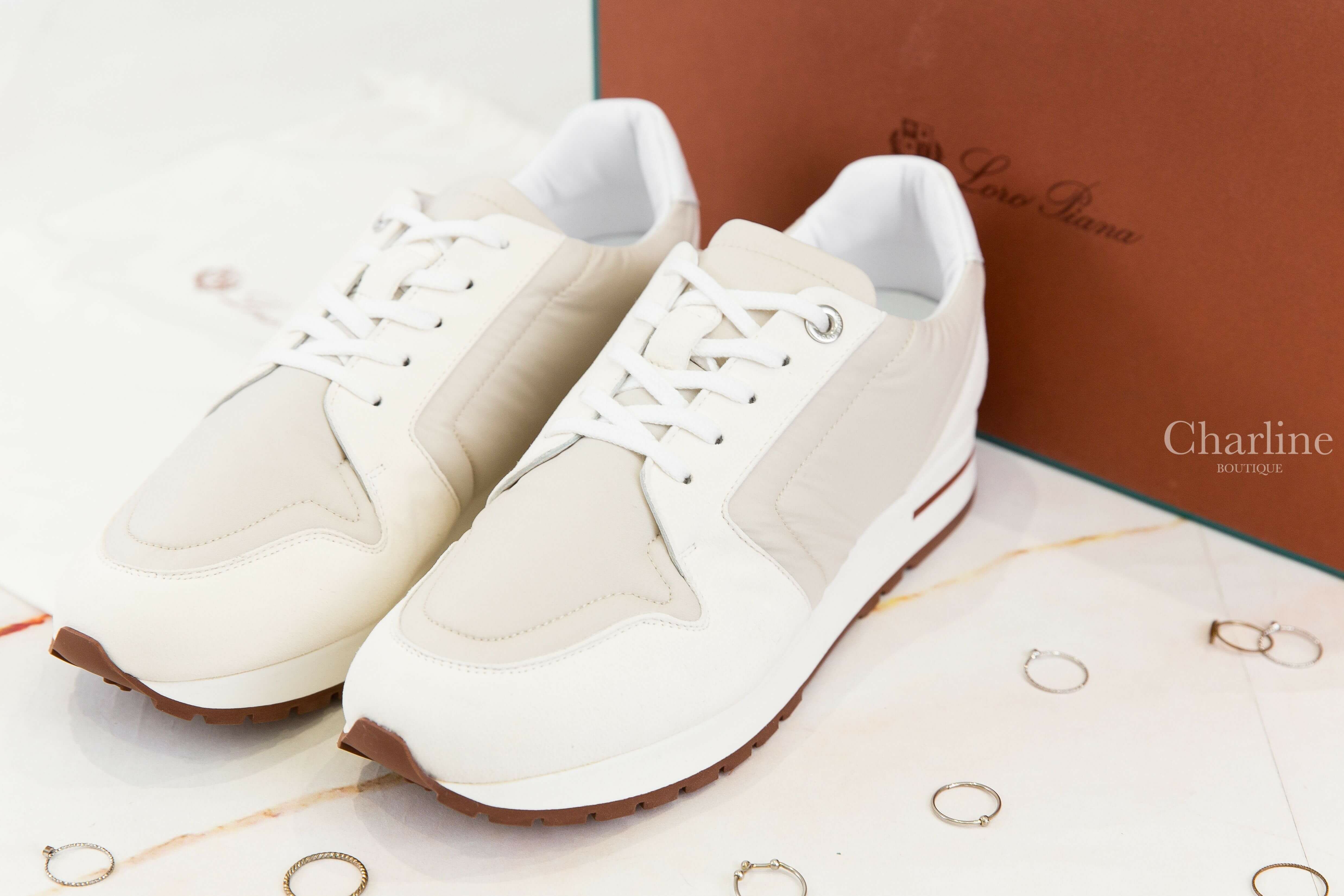 Loro Piana My Wind Sneaker 沙漠亮白尼龍拼麂皮運動鞋-Charline Boutique 精品代購