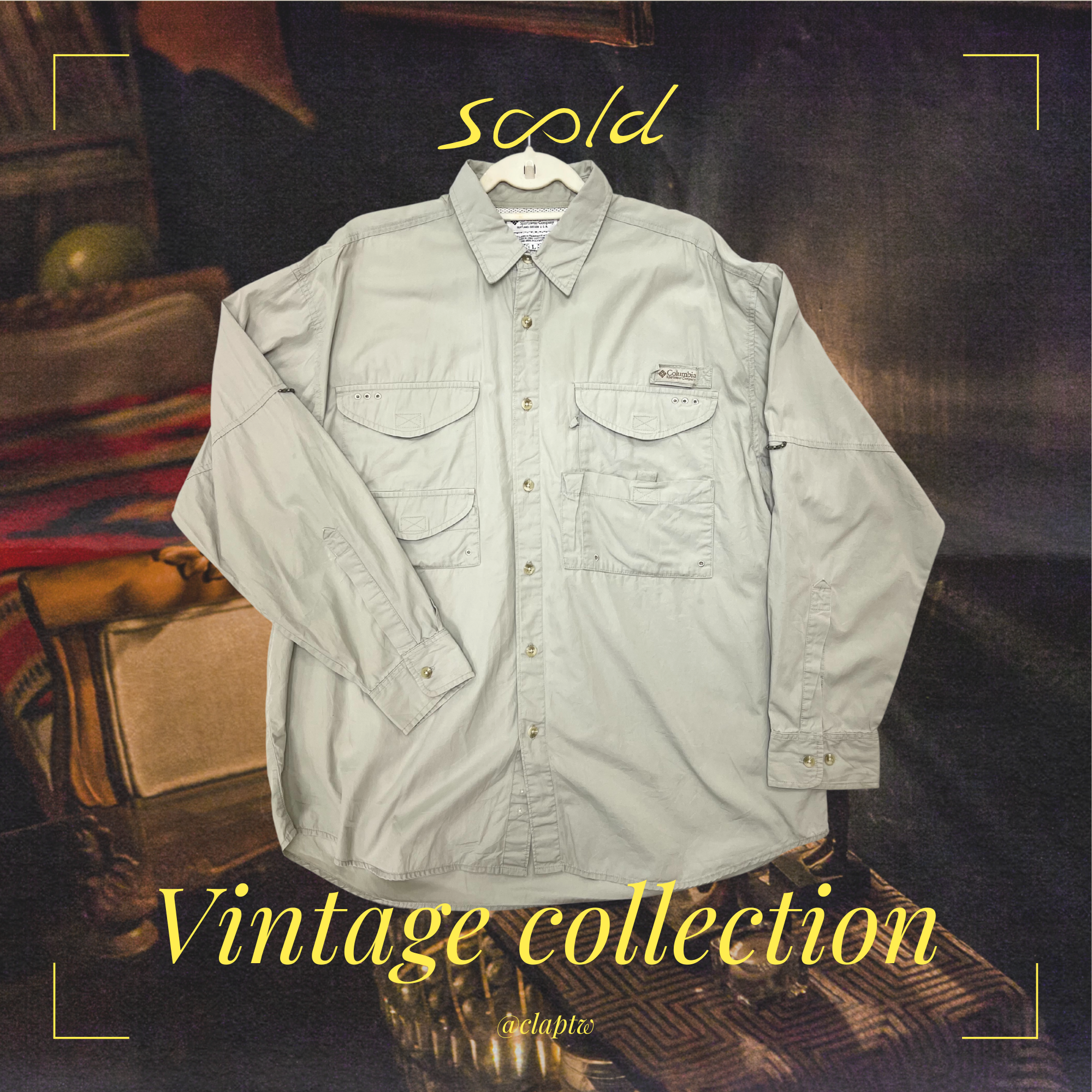 Columbia 經典多口袋戶外襯衫｜灰卡其｜斯里蘭卡製造