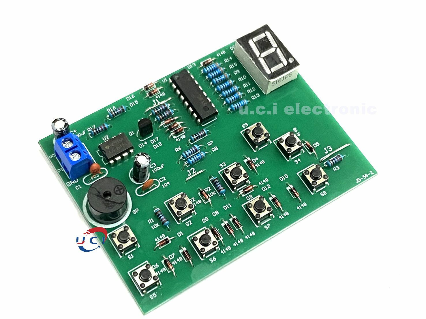 【UCI電子】(J-2) 8路八路多路CD4511搶答器電子焊接練習套件 電子競賽抄板訓練套件 DIY套件
