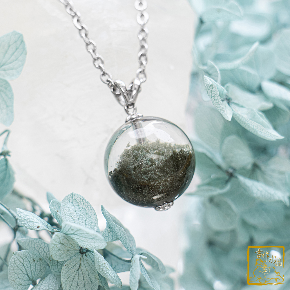 綠幽靈聚寶盆圓珠墜 16mm 聚財氣