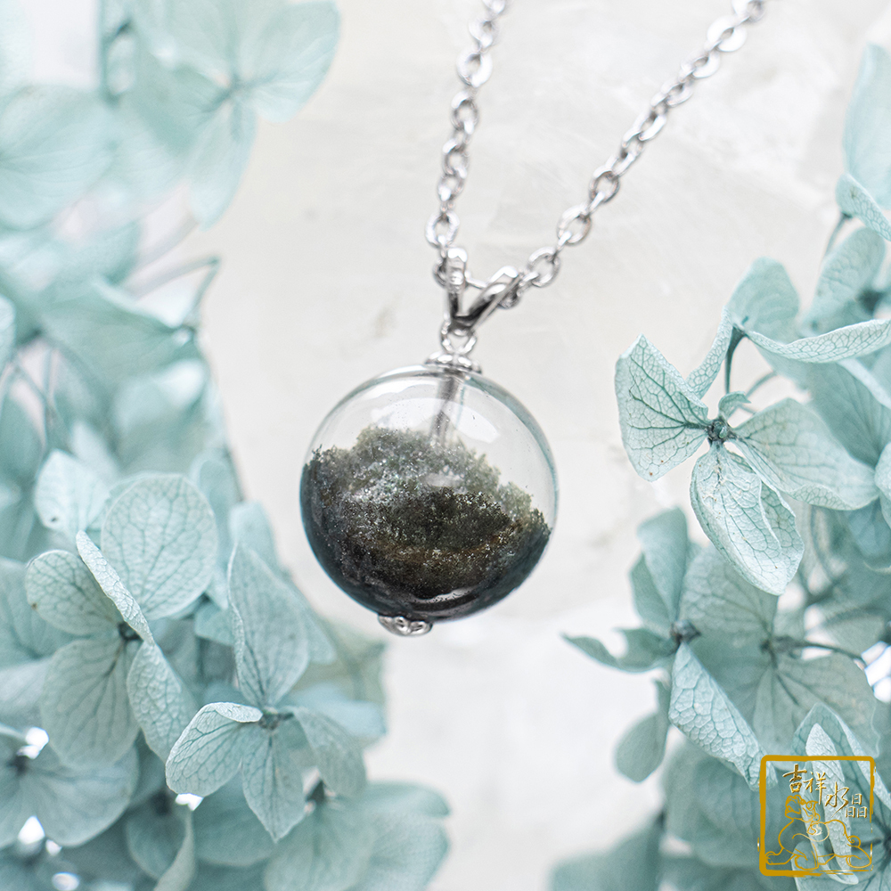 綠幽靈聚寶盆圓珠墜 16mm 聚財氣