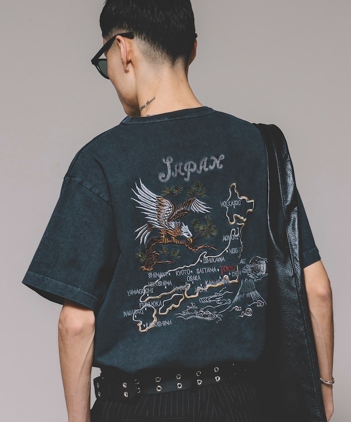 SCHOTT / Custom made embroidered T-shirt