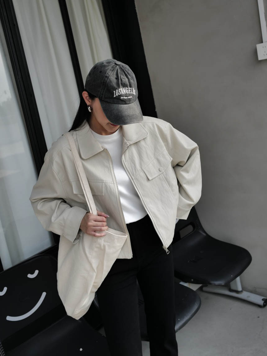 美式復古蛋白皮皮革外套*2色