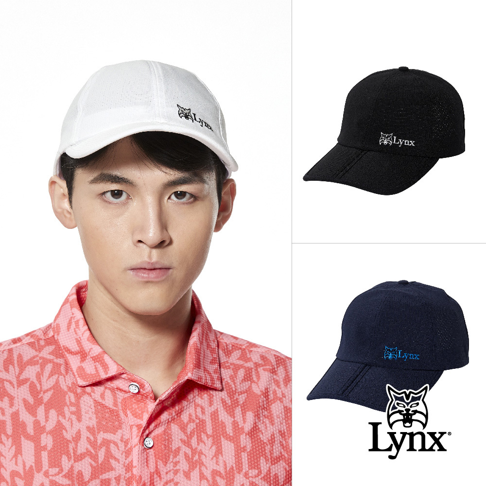 【Lynx Golf】可折式沖孔透氣Lynx山貓繡花可調節式球帽