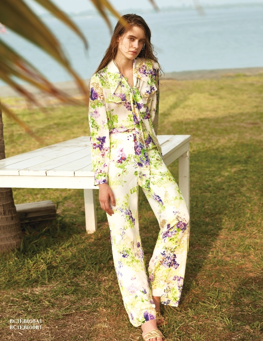 BC1EB050B1 螢光巴洛克花園長褲