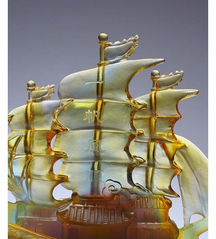 鹿港窯禮品館｜一帆風順琉璃擺件，寓意順利成功，開業升遷吉祥禮品首選