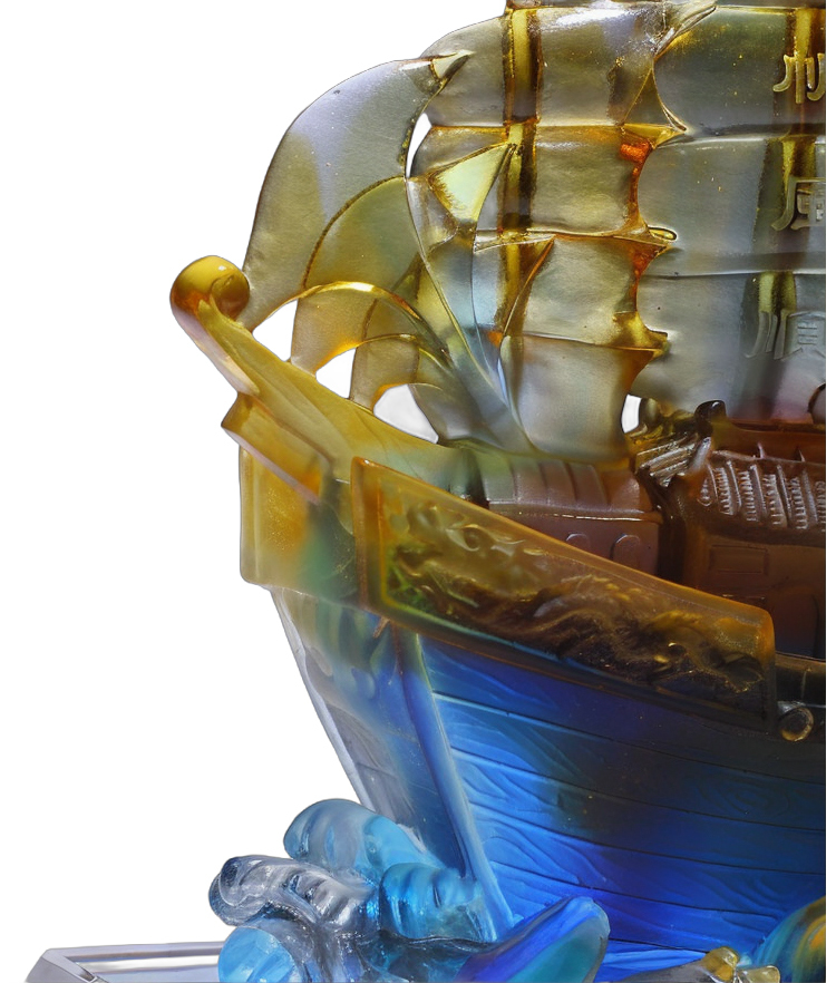 鹿港窯禮品館｜一帆風順琉璃擺件，寓意順利成功，開業升遷吉祥禮品首選