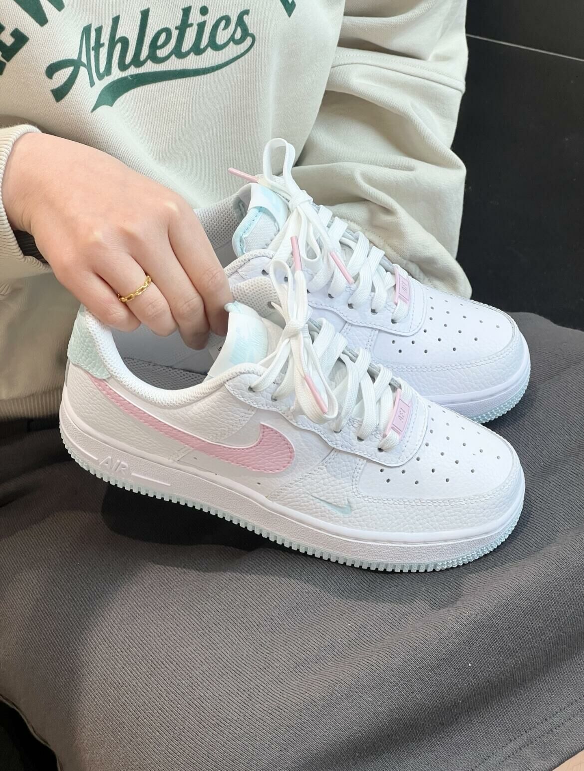 Nike Air Force 1 AF1 草莓薄荷 白粉色 薄荷綠 荔枝皮 小勾 女款 IH0640-161/預購