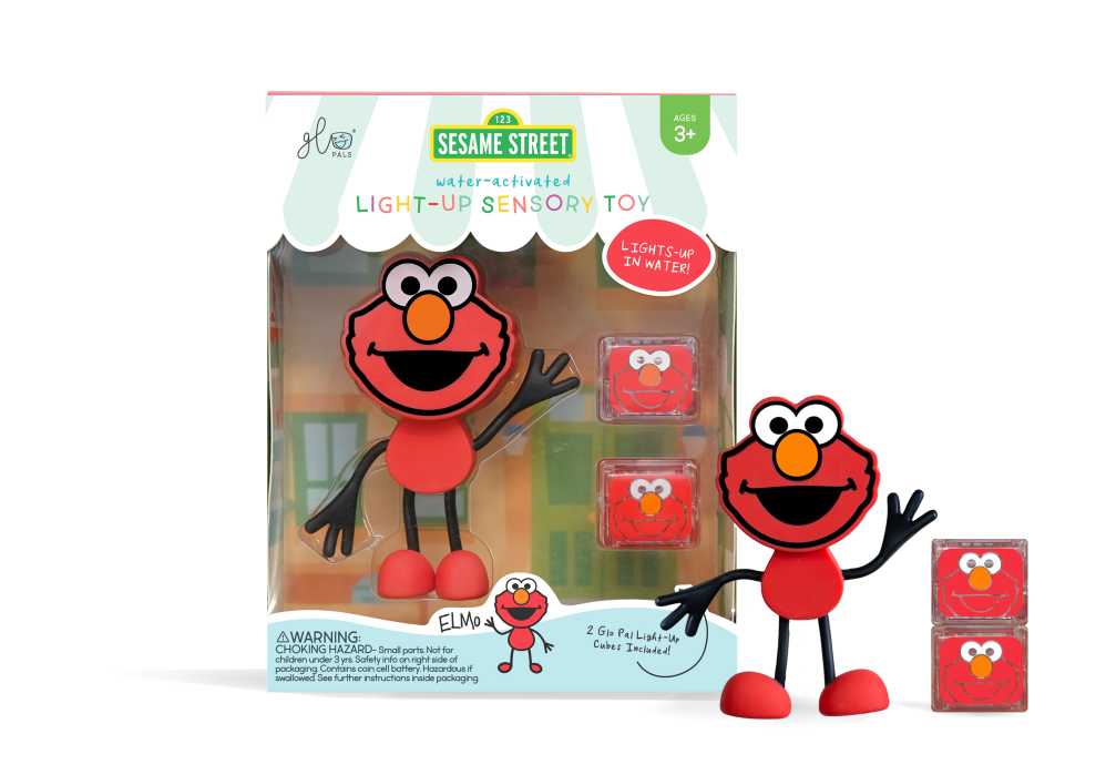 【Glo Pals】Sesame Street Elmo | Sensory Toy (Includes 2 Light-Up Cubes)