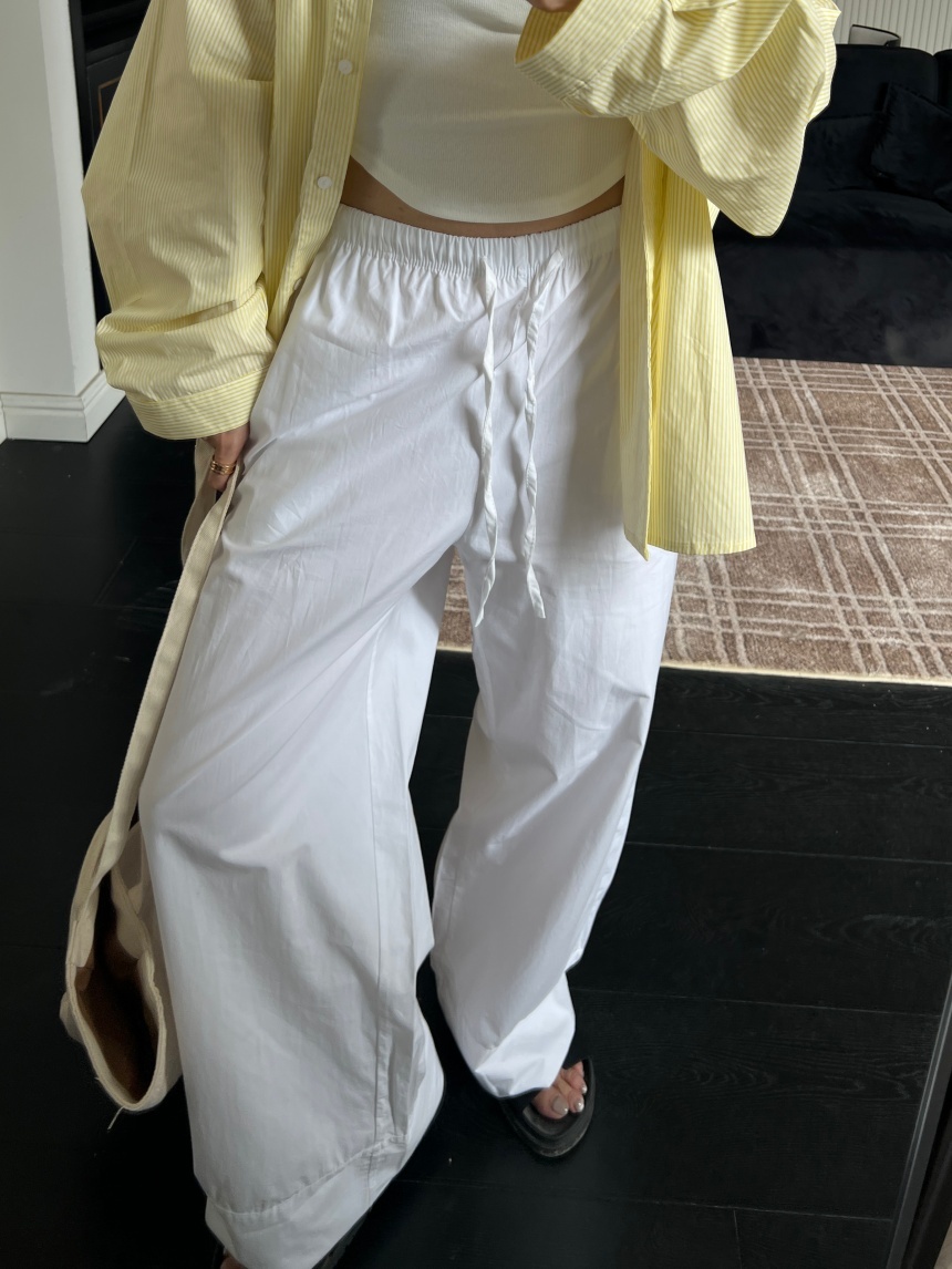 條紋&素面翻腳邊渡假褲*3色