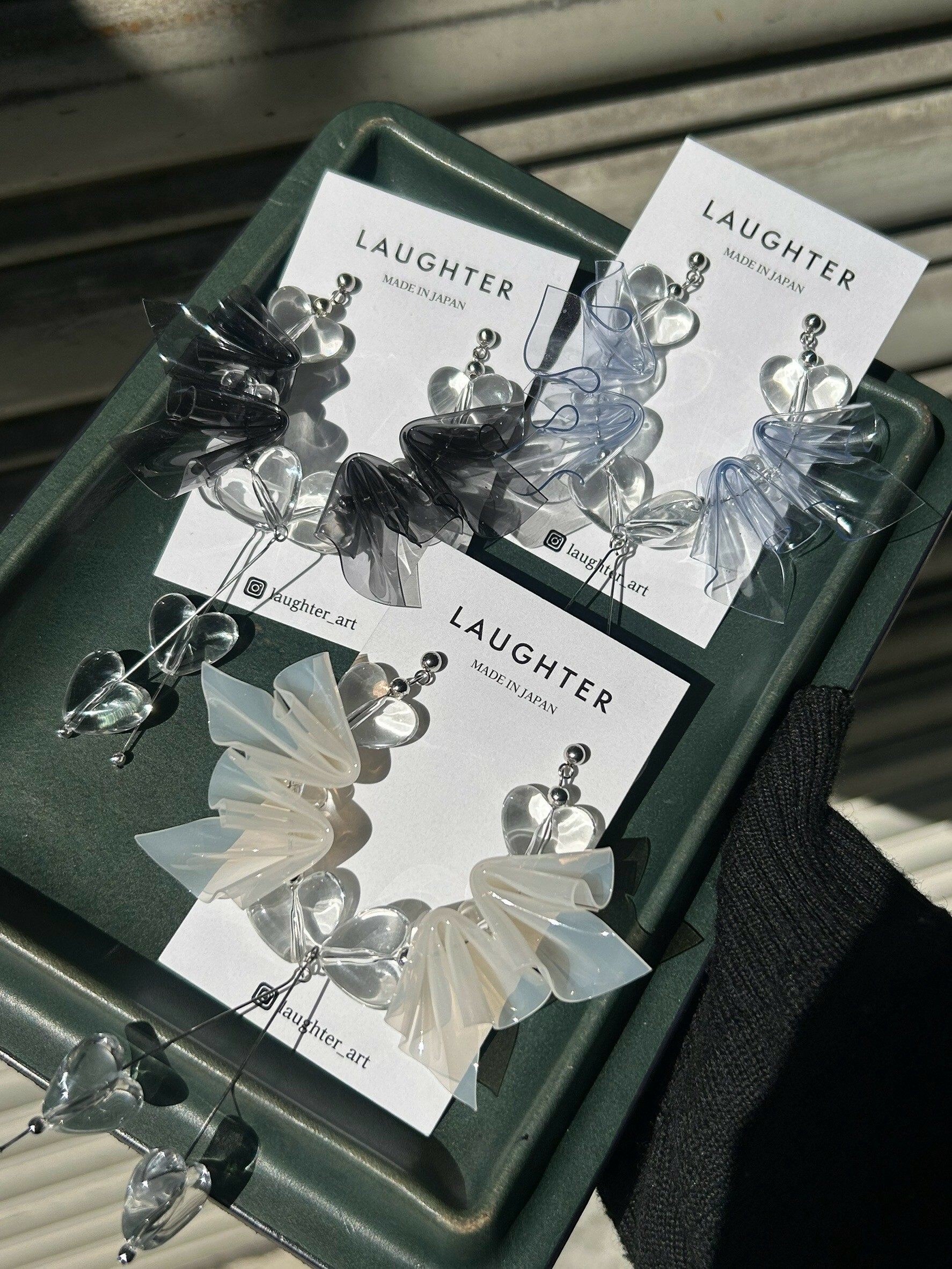 預購賣場 [LAUGHTER] PVC愛心掛墜耳環 | 白色 | 耳夾 | NO.238