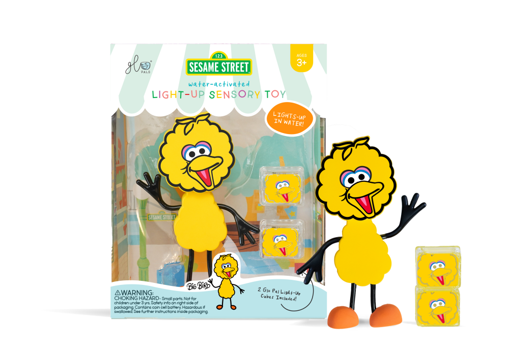 【Glo Pals】Sesame Street Big bird | Sensory toy (Includes 2 Light-Up Cubes)