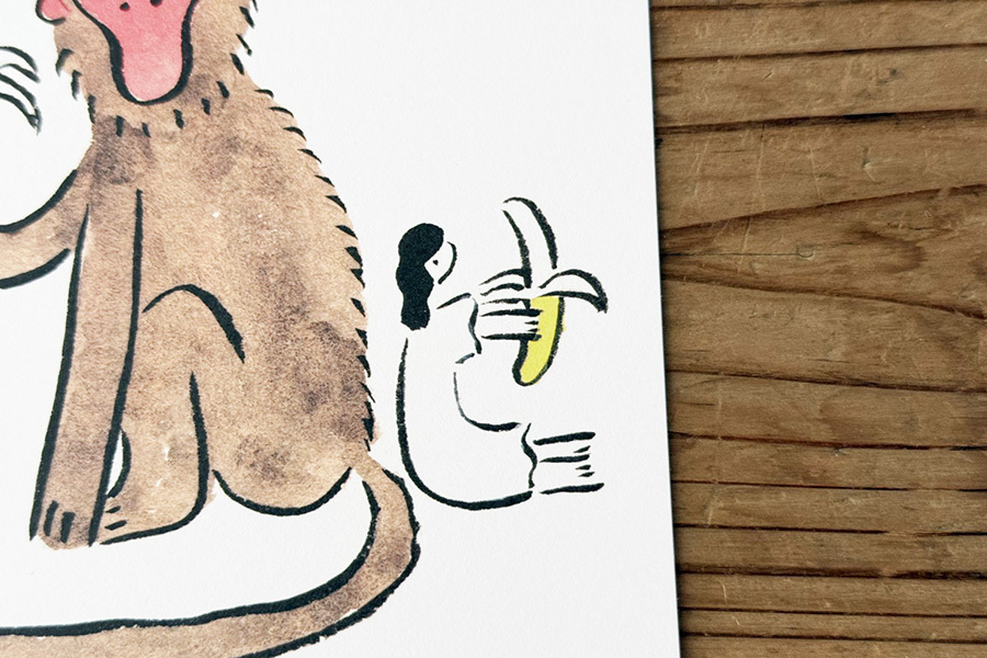 +t企劃x鬼頭祈-明信片 Animals in Taiwan 臺灣獼猴