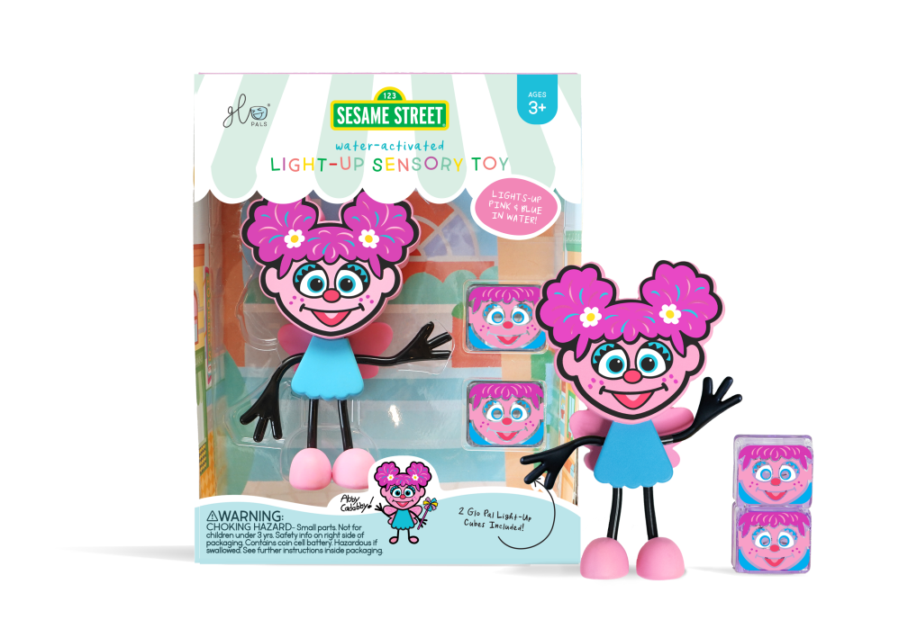 【Glo Pals】Sesame Street Abby | Sensory Toy  (Includes 2 Light-Up Cubes)