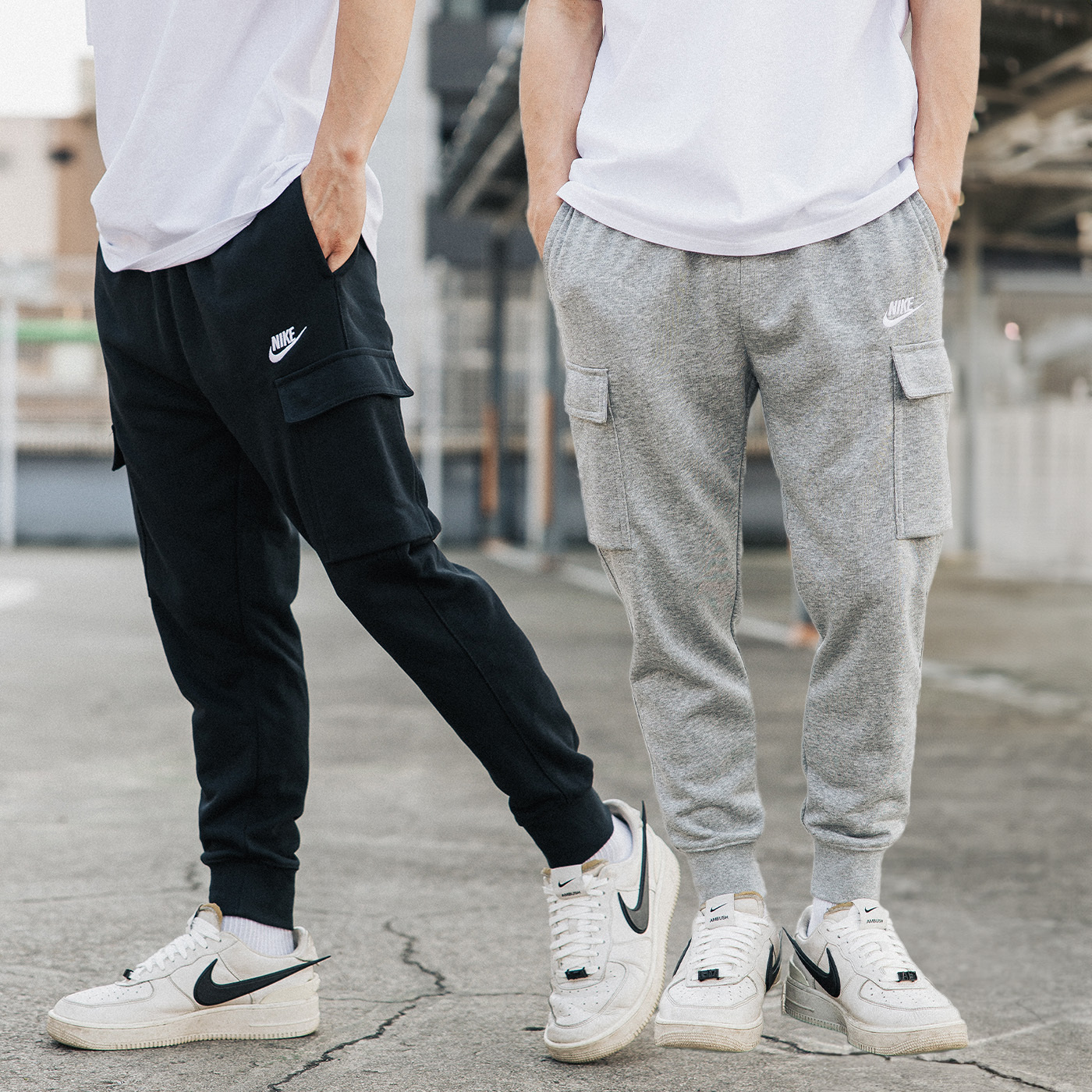 NIKE 工裝 毛巾底 大口袋 縮口長褲 010 黑 063 灰【CZ9955】