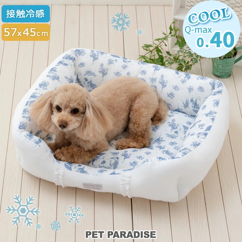 【Pet Paradise】Coolmax Bed - Blue Floral <633-35395>