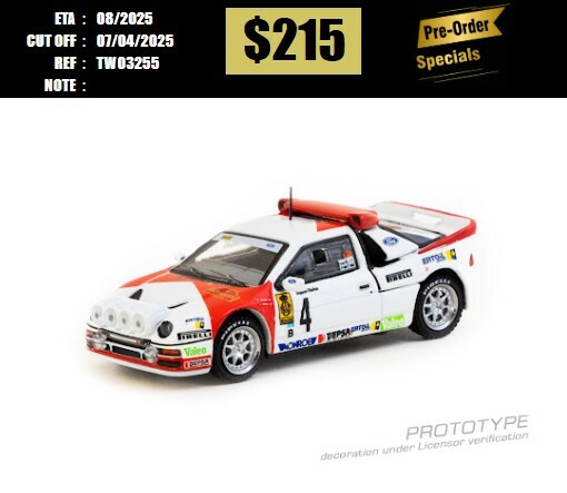 PO-$215 * TARMAC * 1:64 Ford RS200 Rallye Catalunya 1986 Antonio Zanini / Josep Autet [OD25/03]
