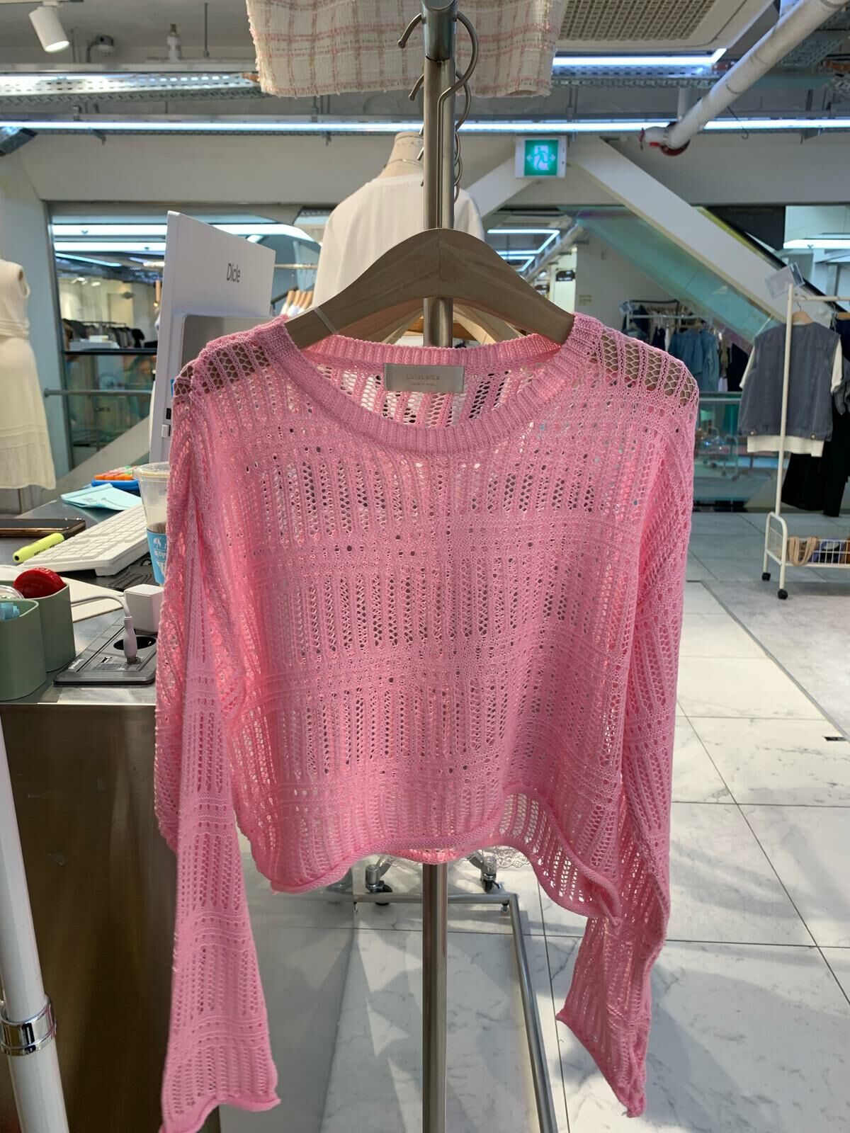 韓國連線 純色鏤空毛衣罩衫 （K3 BR494）