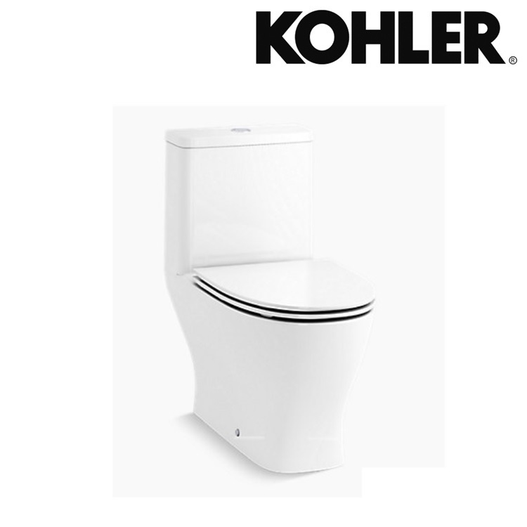 Kohler "Reach Up" K-25413H-0 One Piece Rimless Toilet with Dual Flush 3/6L Flushing Technology w/ Slim Slow Closing Seat Cover