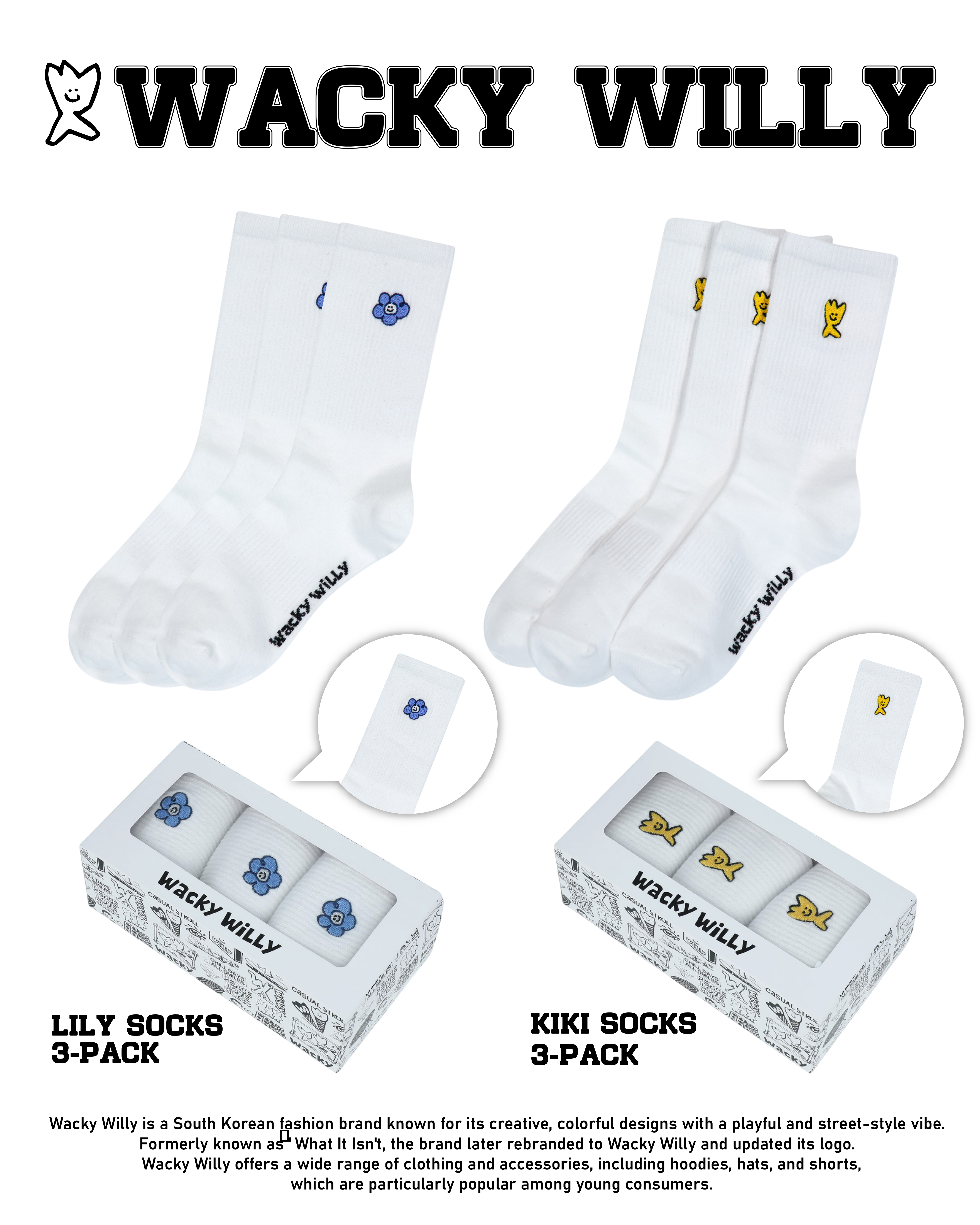 #韓國連線預購 Wacky willy 小飛人 25SS 襪子禮盒 三入組