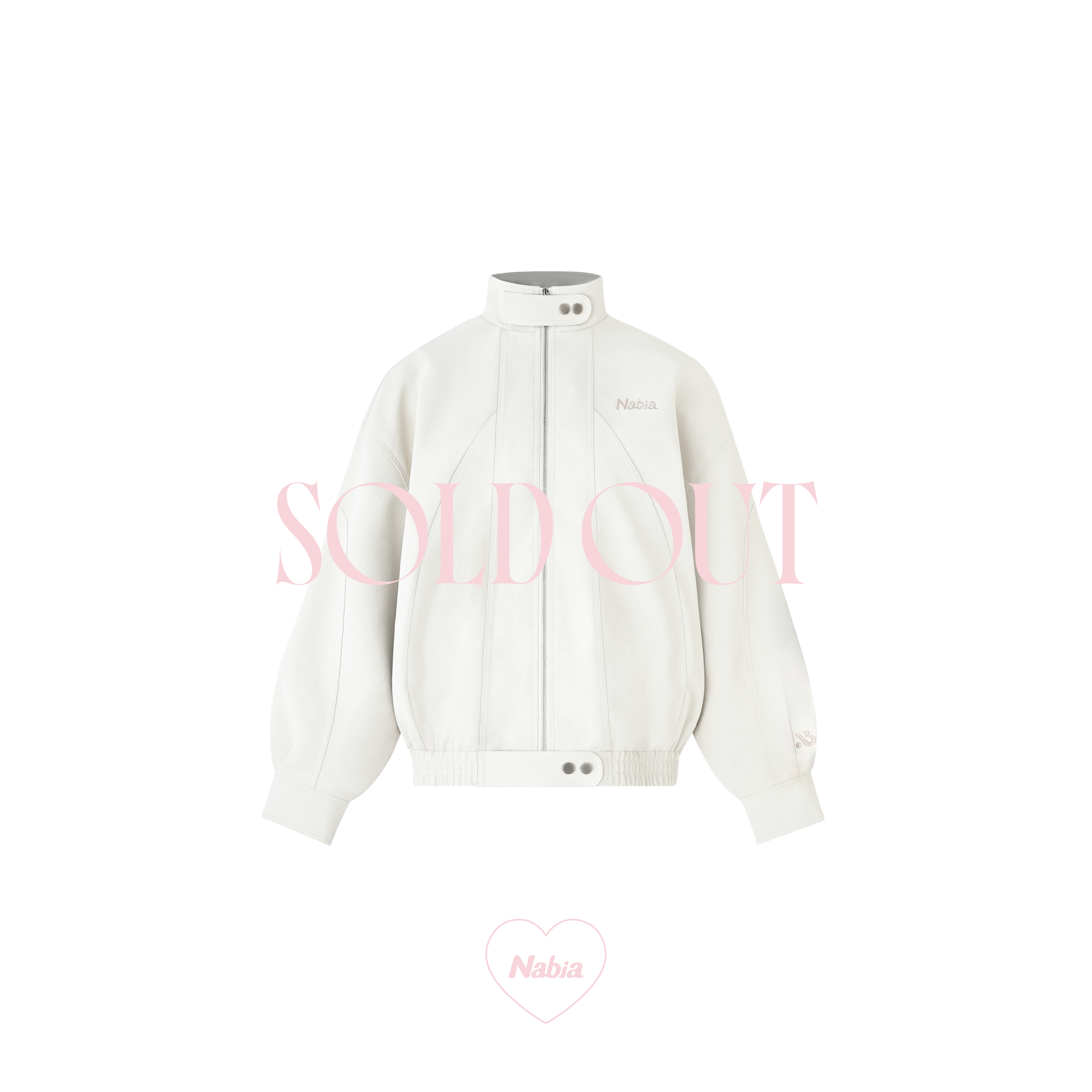 高訂奶白皮革夾克