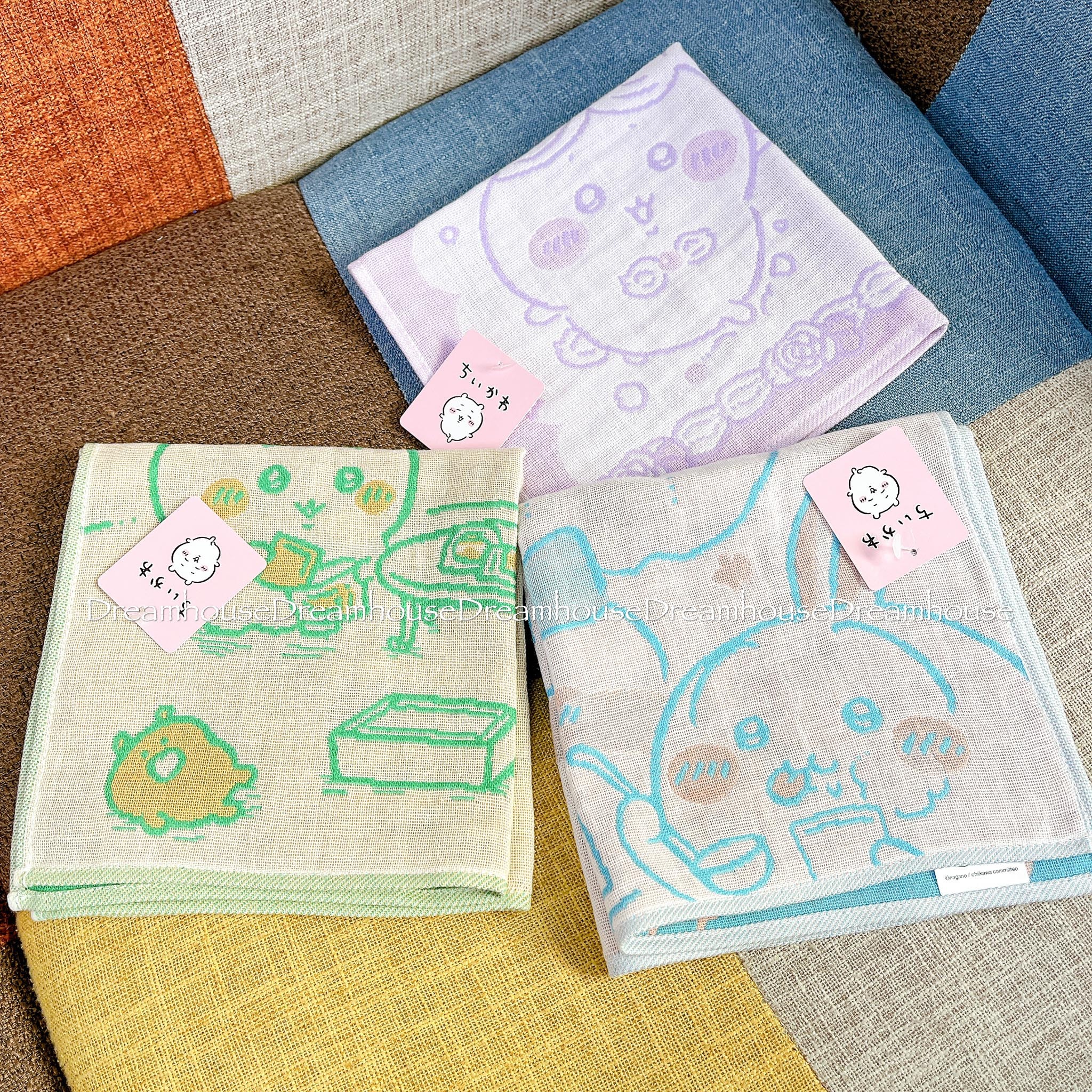 日本製 Chiikawa ちいかわ 吉伊卡哇 小八貓 烏薩奇 滿版人物 刺繡 棉質 吸水 方巾 小毛巾 毛巾