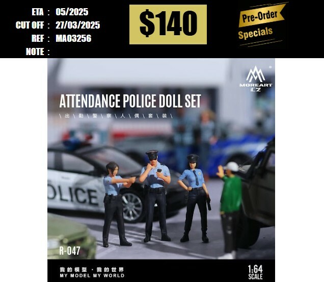 PO-$140 * MOREART * 1:64 FIGURE - ATTENDANCE POLICE DOLL SET(MO223047) [OD20/03]
