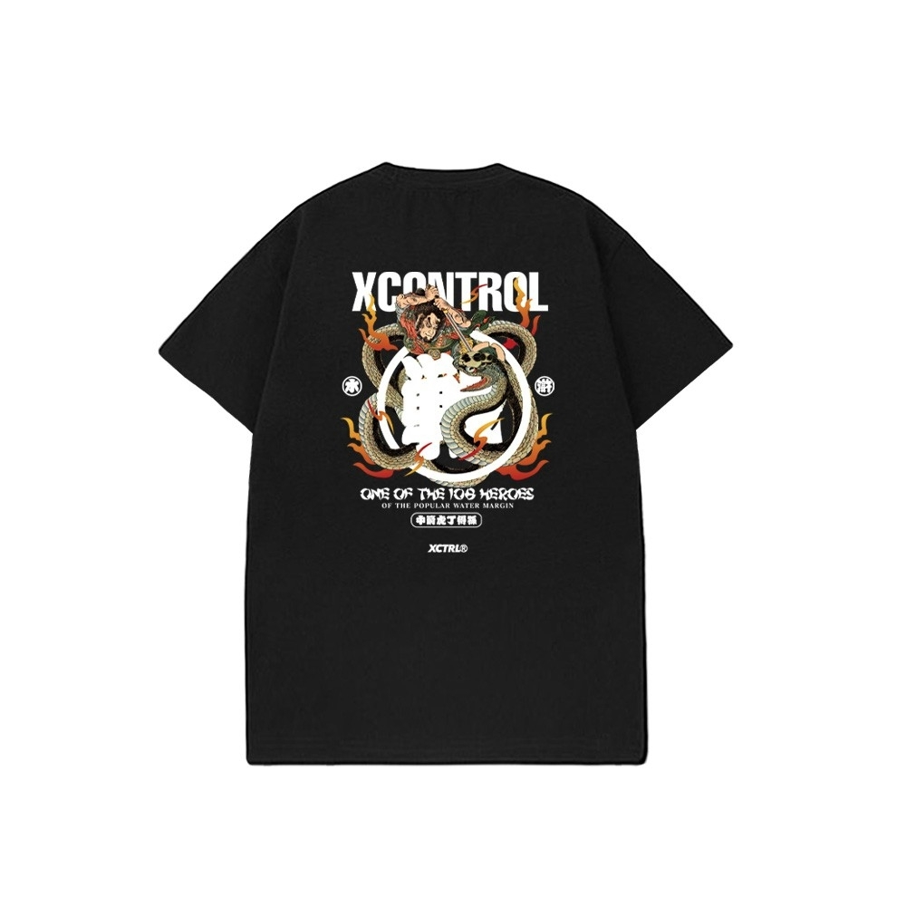 XCTRL 中箭虎浮世繪短T-黑