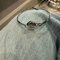 [S] MARC JACOBS SILVER/CRYSTAL 4S5JBR001J01-059 LOGO LETTERING WITH STONE BANGLE, 196611287036 (SMJ488)