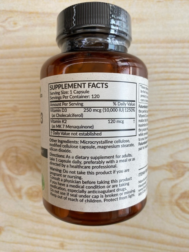 Futurebiotics 維生素 K2+D3 (最佳食用日期為2027年8月30日)