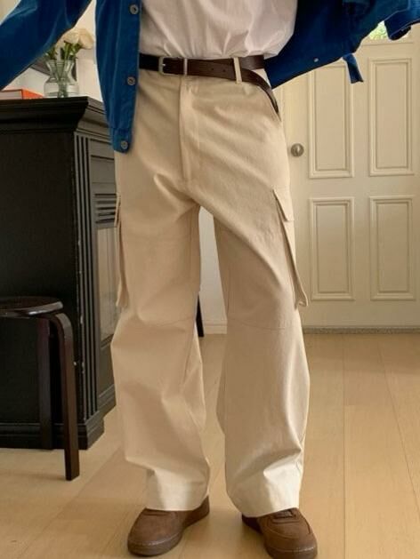 淨色工裝鬆身西褲 Veil-021P