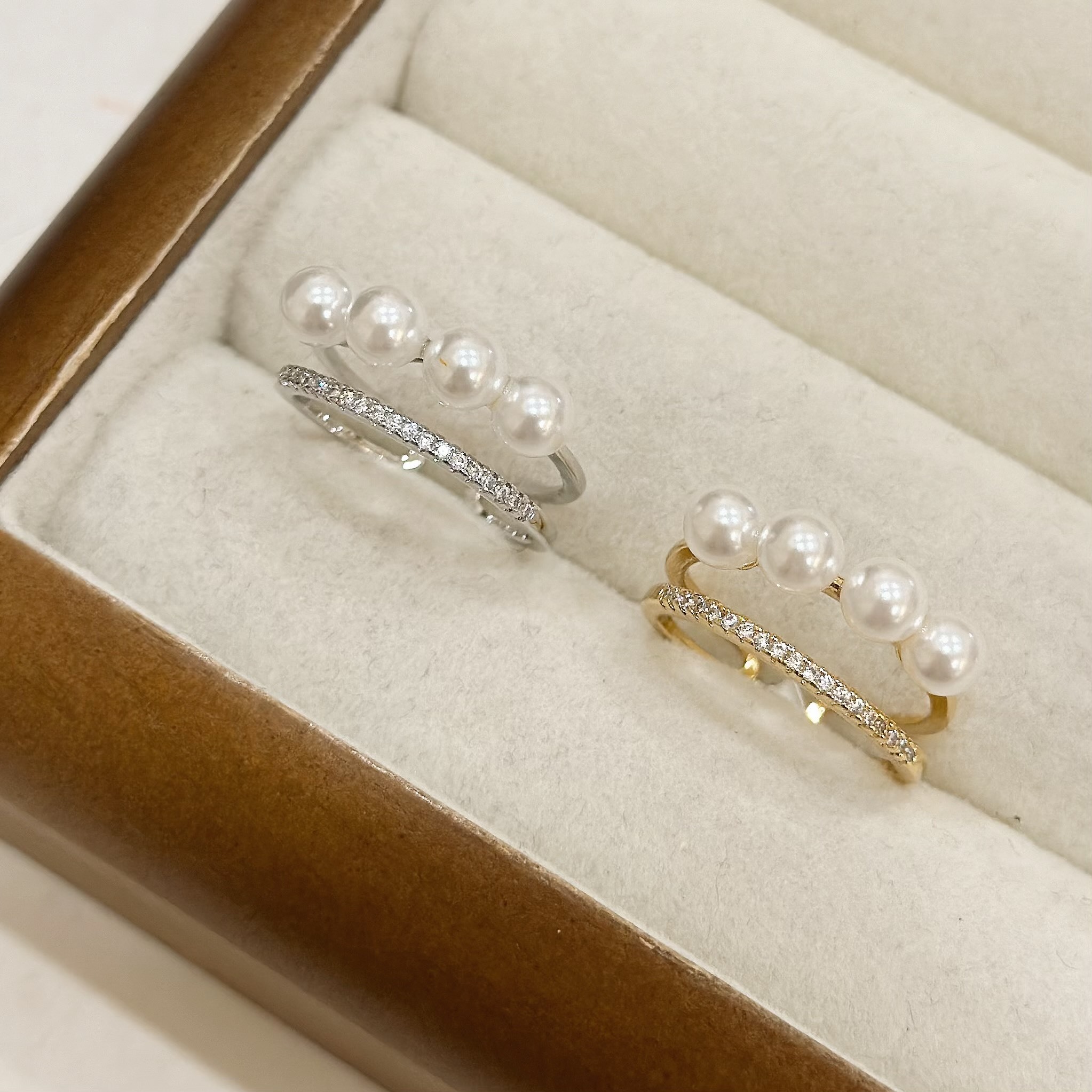 【調整戒】雙層珍珠