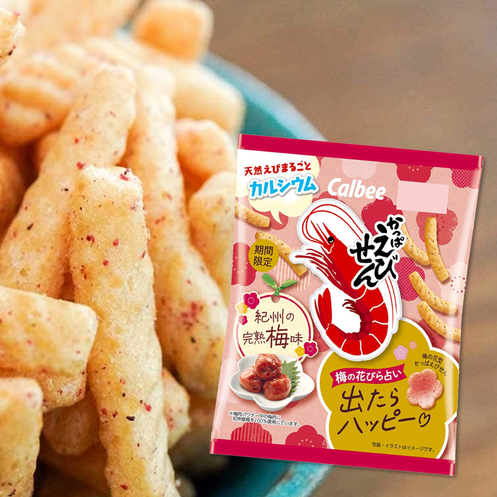 日本 Calbee 蝦味條 紀州梅風味 64g (太空包)