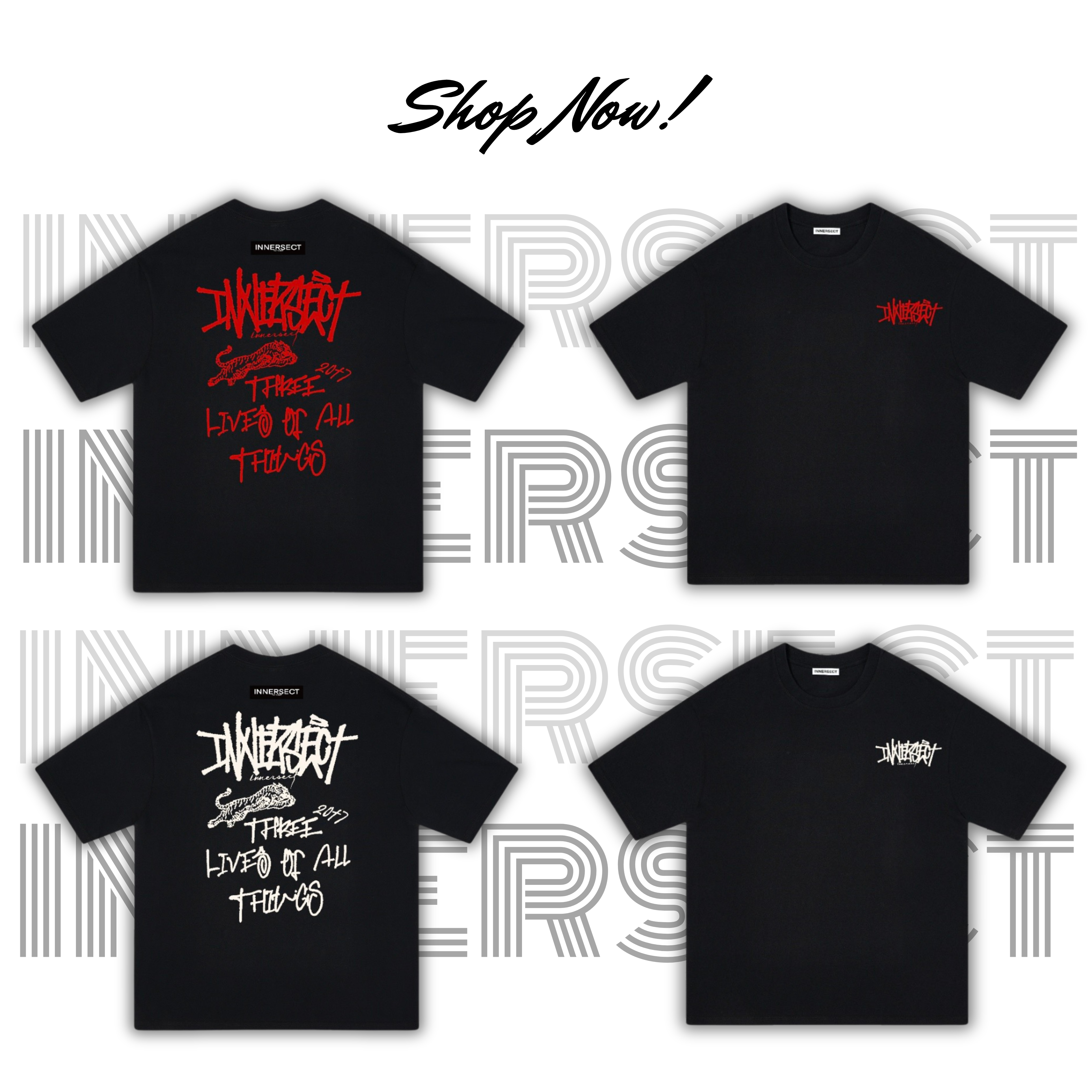 INNERSECT 重磅 美式復古 塗鴉 手寫字母 舒適 柔軟 休閒圓領T INA25SSTTEZ031