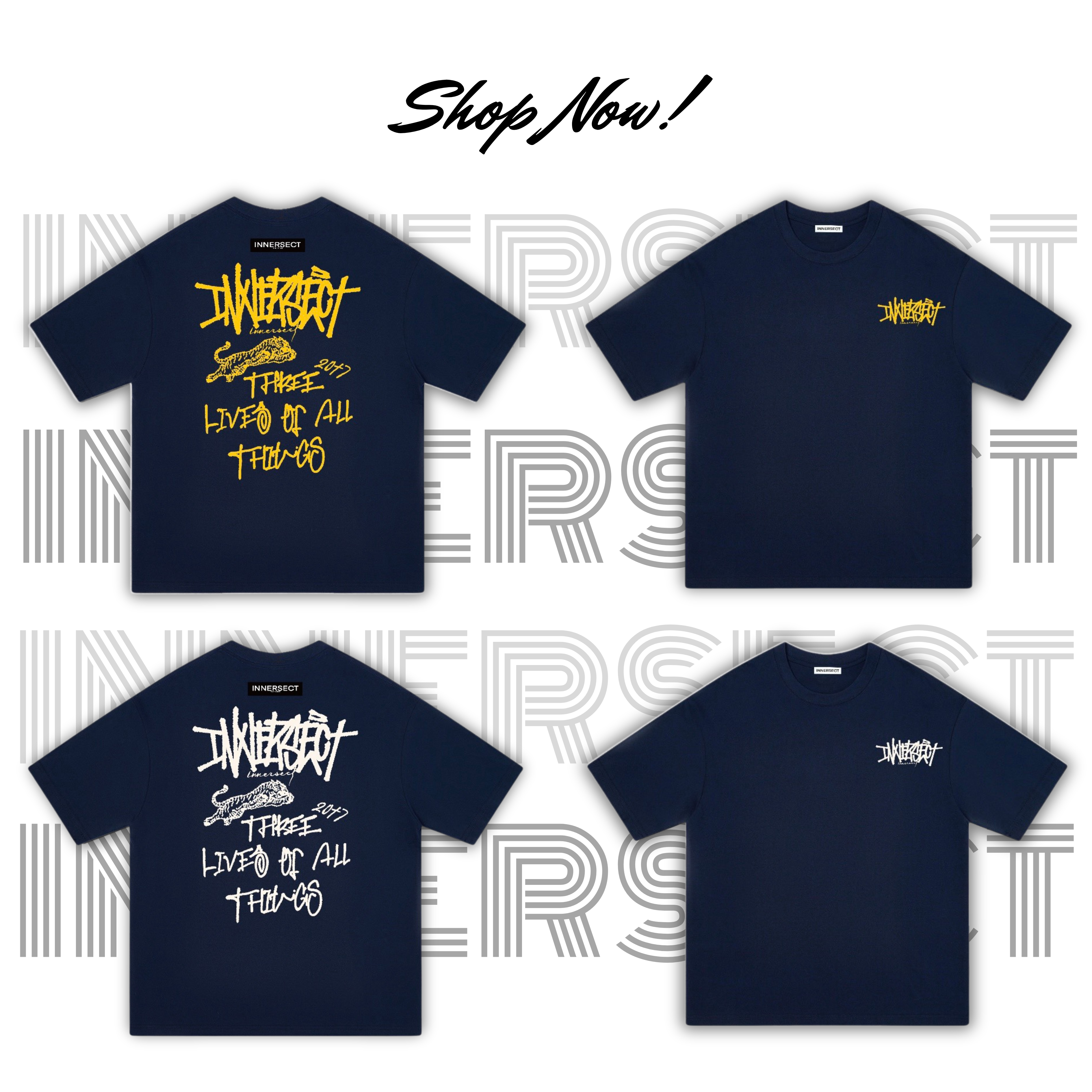 INNERSECT 重磅 美式復古 塗鴉 手寫字母 舒適 柔軟 休閒圓領T INA25SSTTEZ031