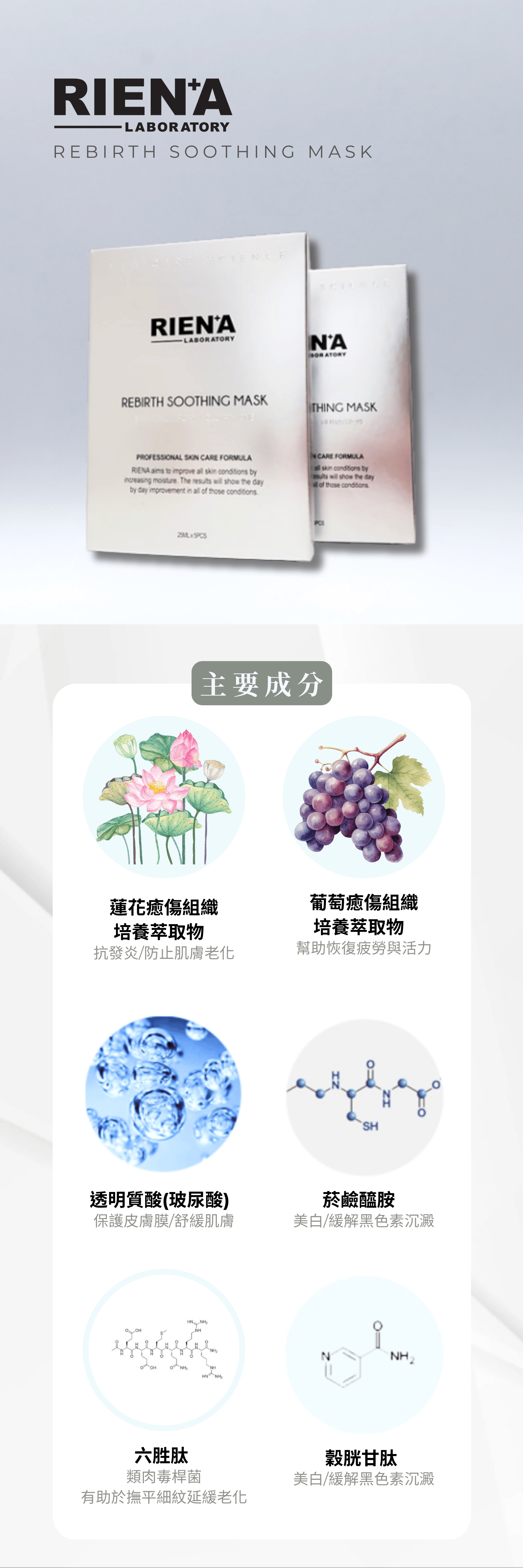 RINEA麗恩娜 逆齡舒緩面膜