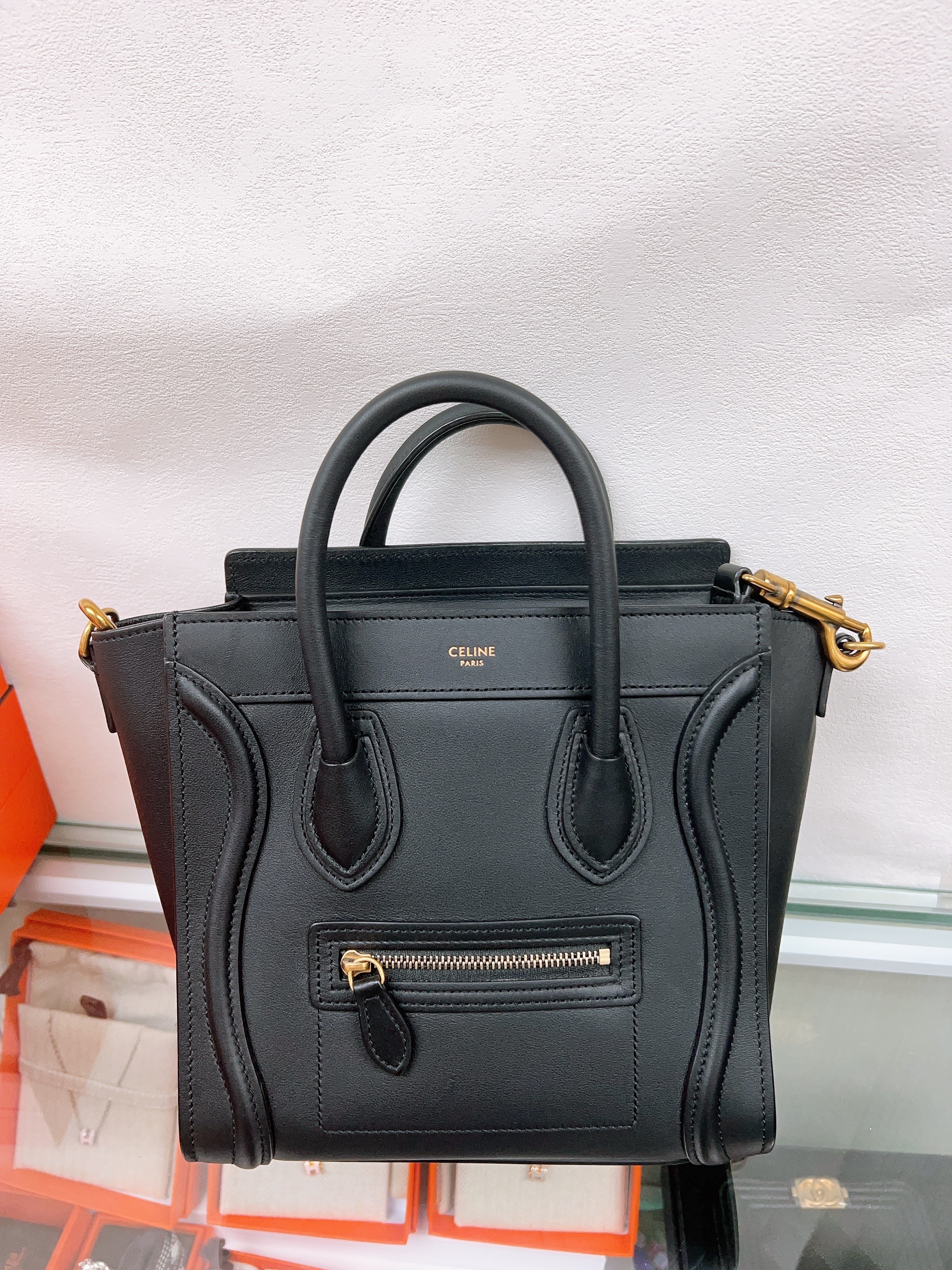 Celine luggage nano black