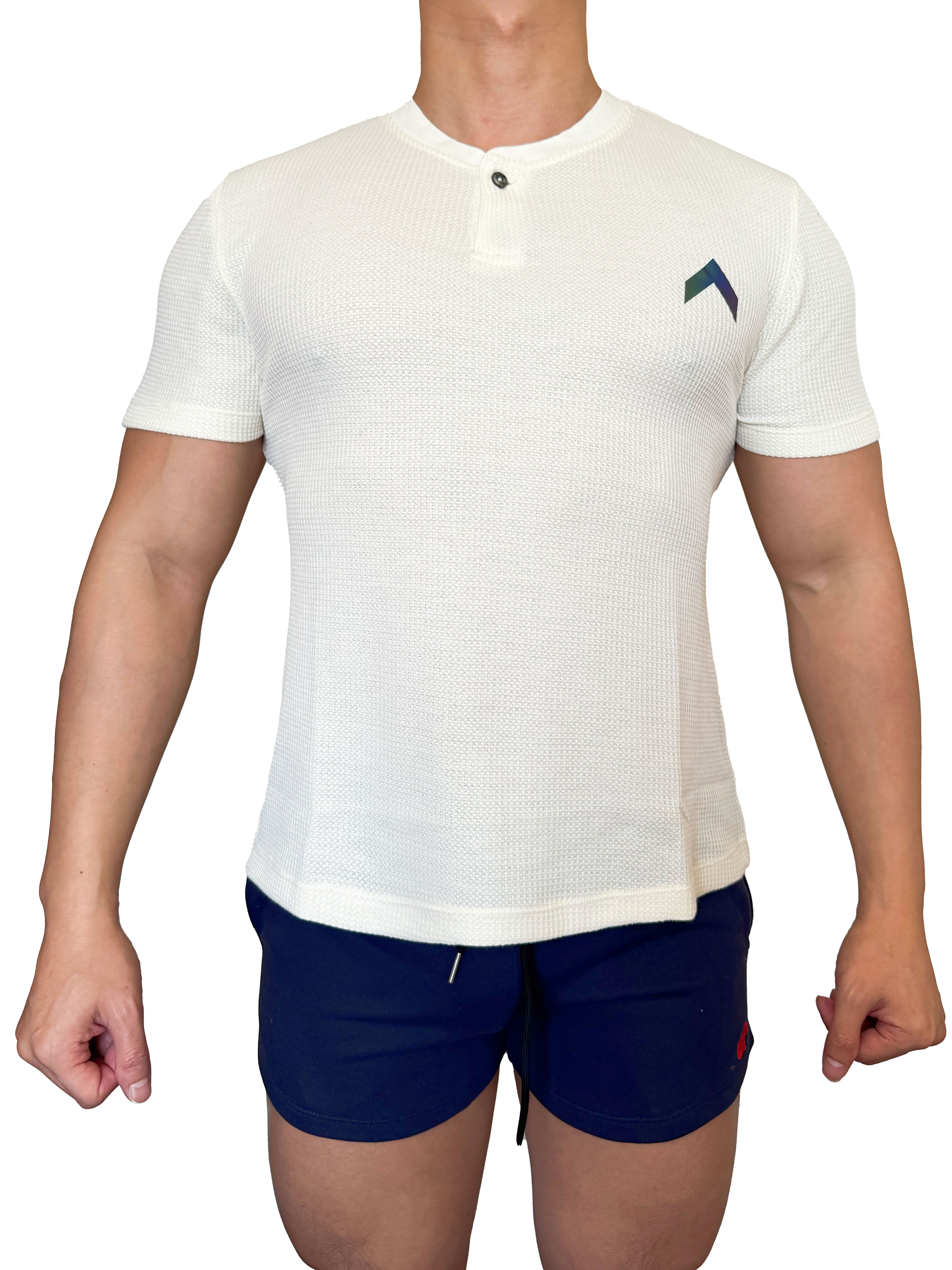 2025 全新系列 - GYMUP 窩夫格訓練Tee 05 米白