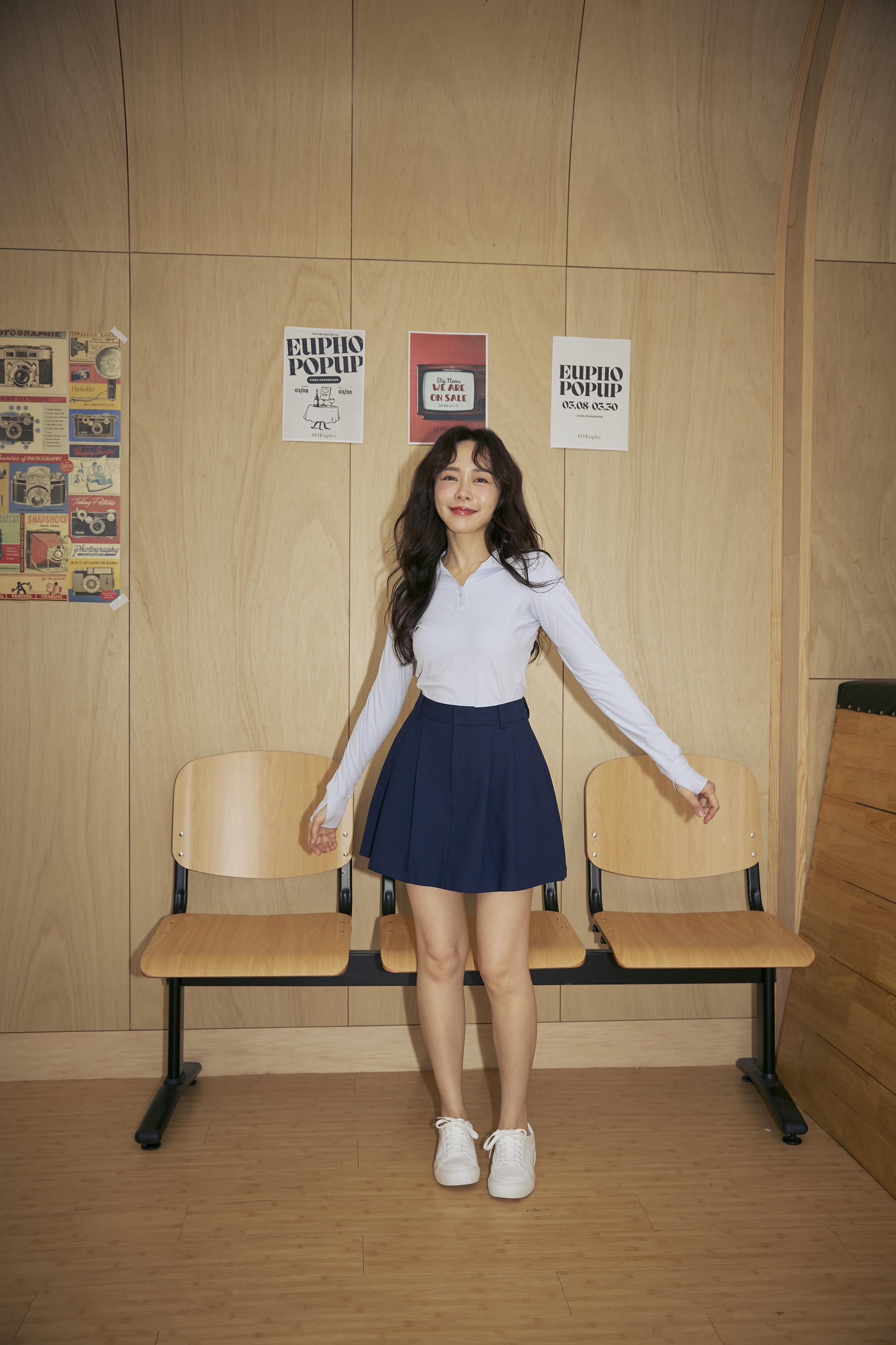 Baby Blue拉鍊貼身長 T