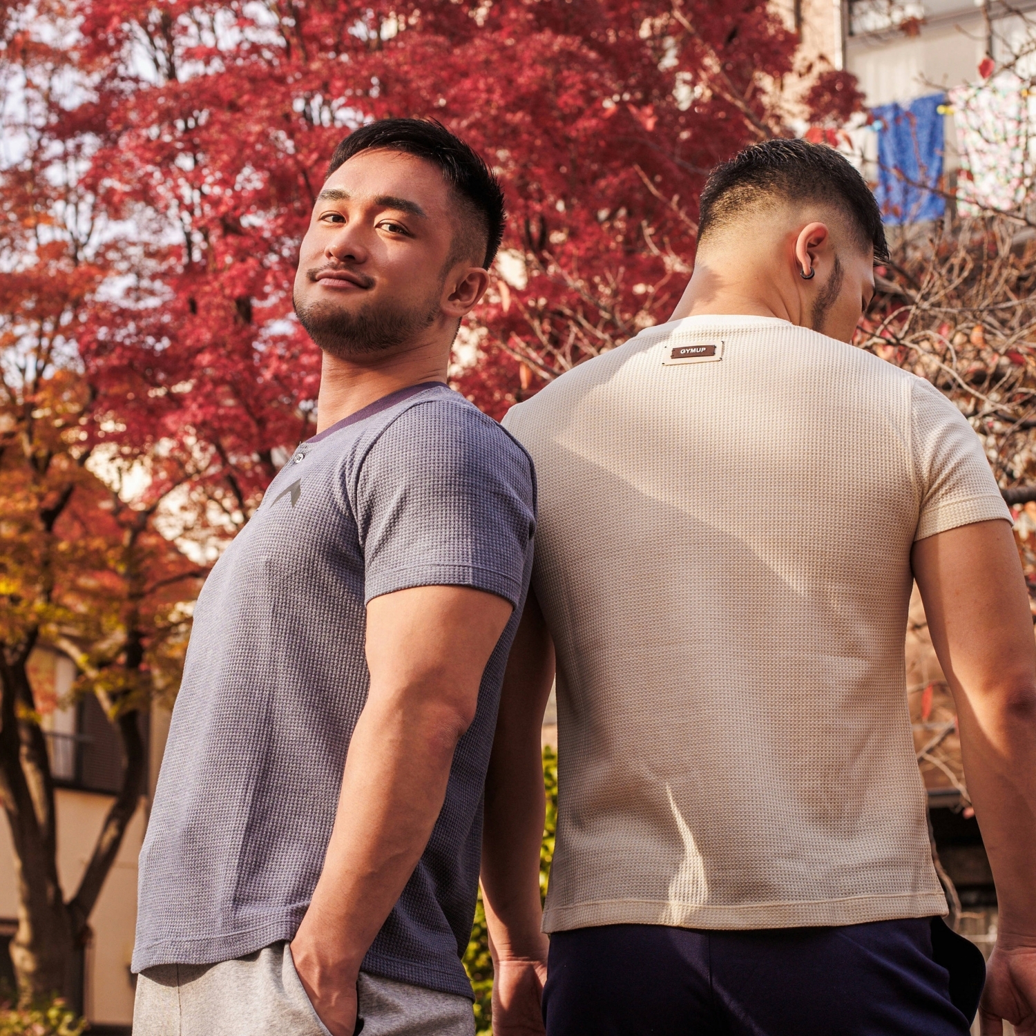 2025 全新系列 - GYMUP 窩夫格訓練Tee 05 灰藍
