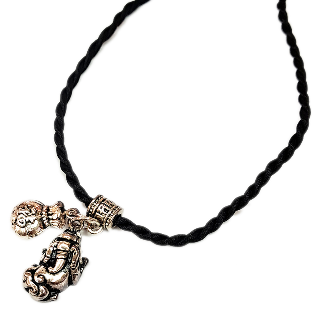 貔貅+福袋{925純銀}墜飾&黑繩項鍊【十方】139657
