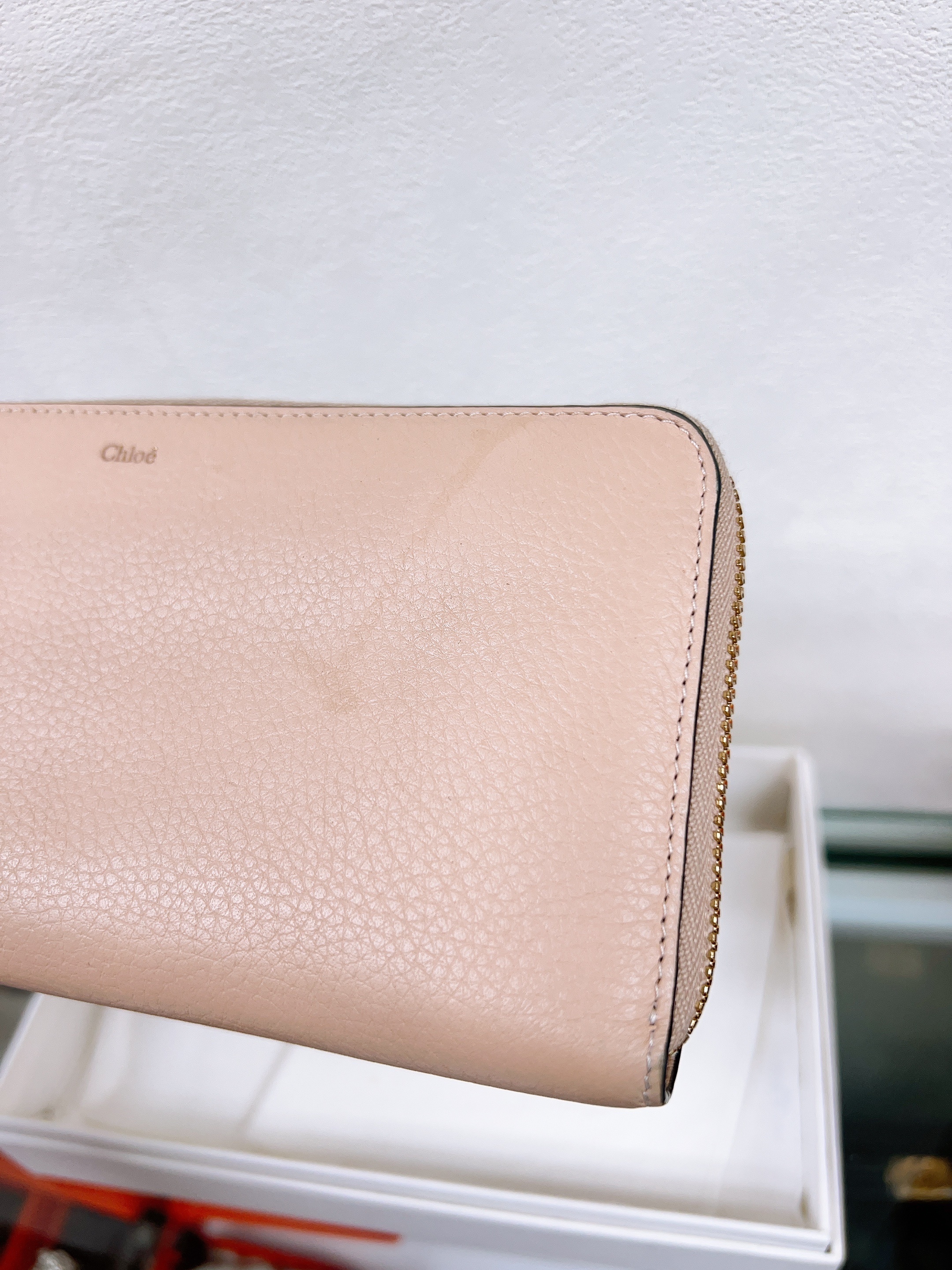 Chloe long wallet beige pink