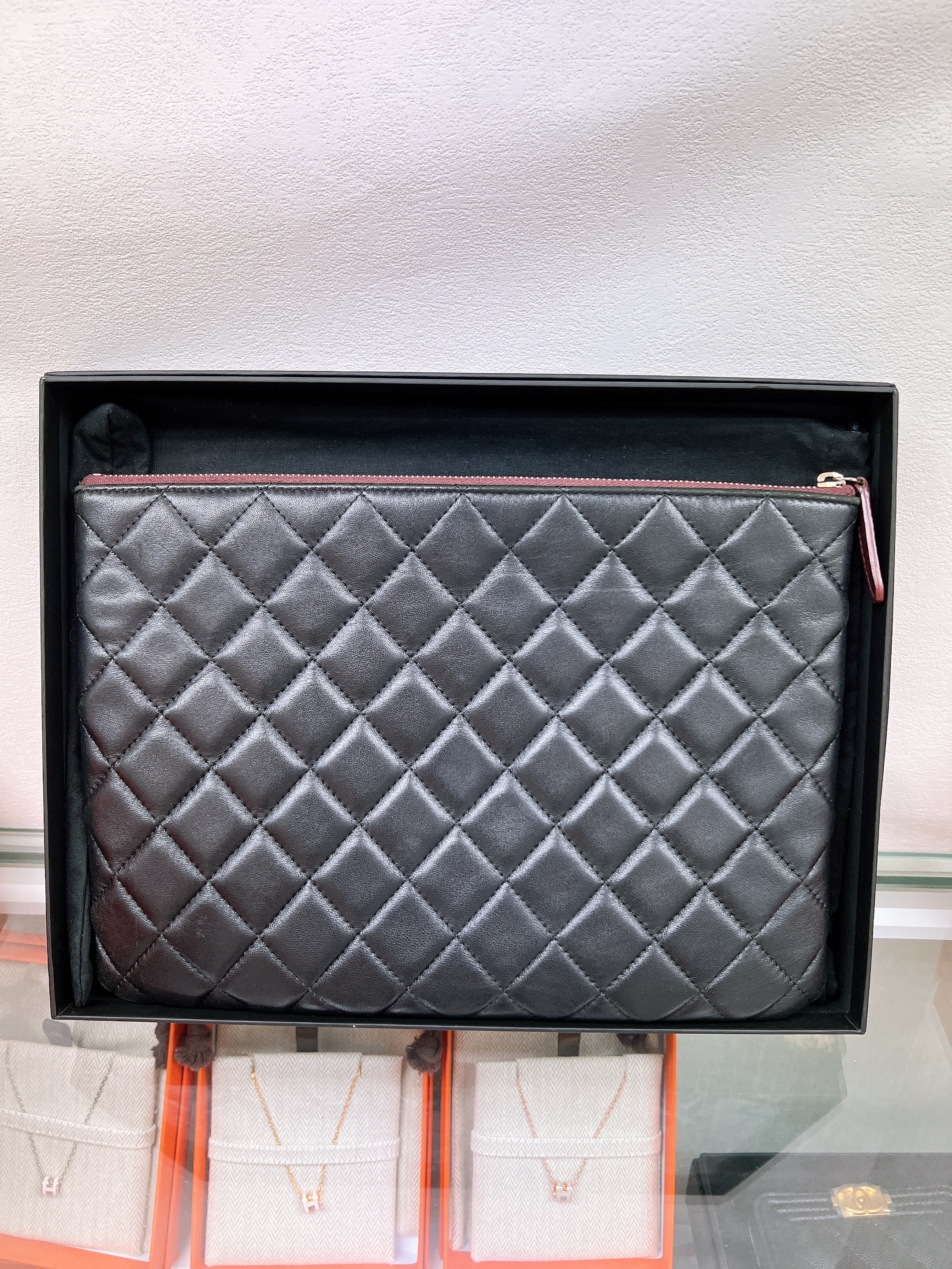 Chanel pouch/ clutch (black lambskin GHW)