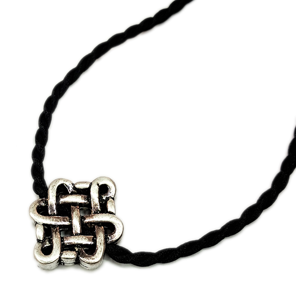 吉祥結{925純銀}&黑繩項鍊【十方】140444