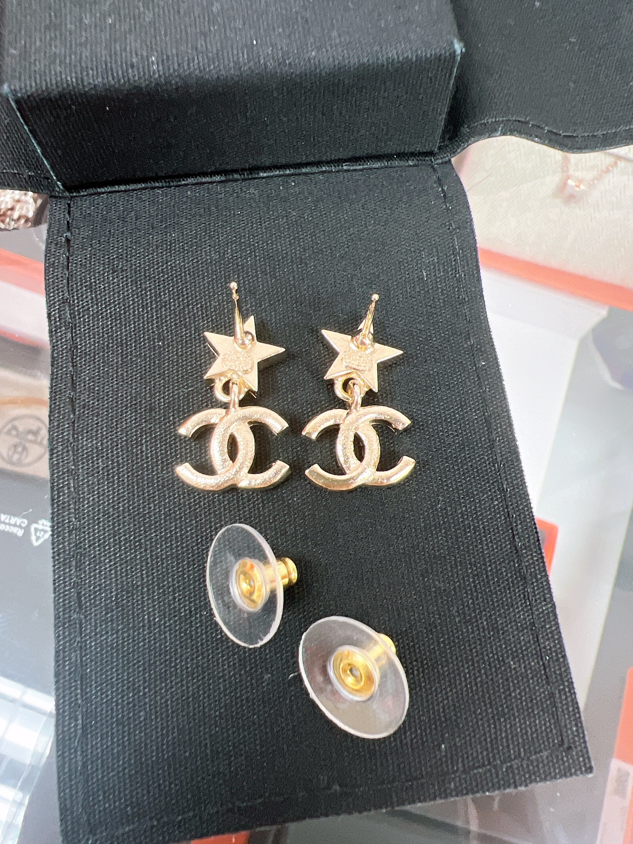 Chanel earrings star logo 23a