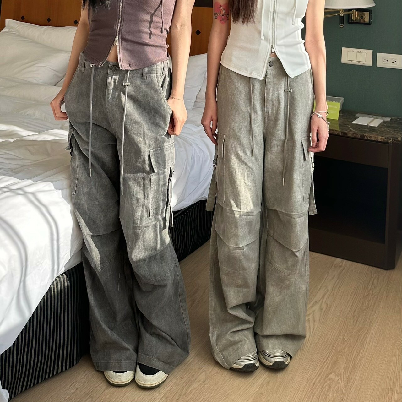 扎染雪花工裝長褲